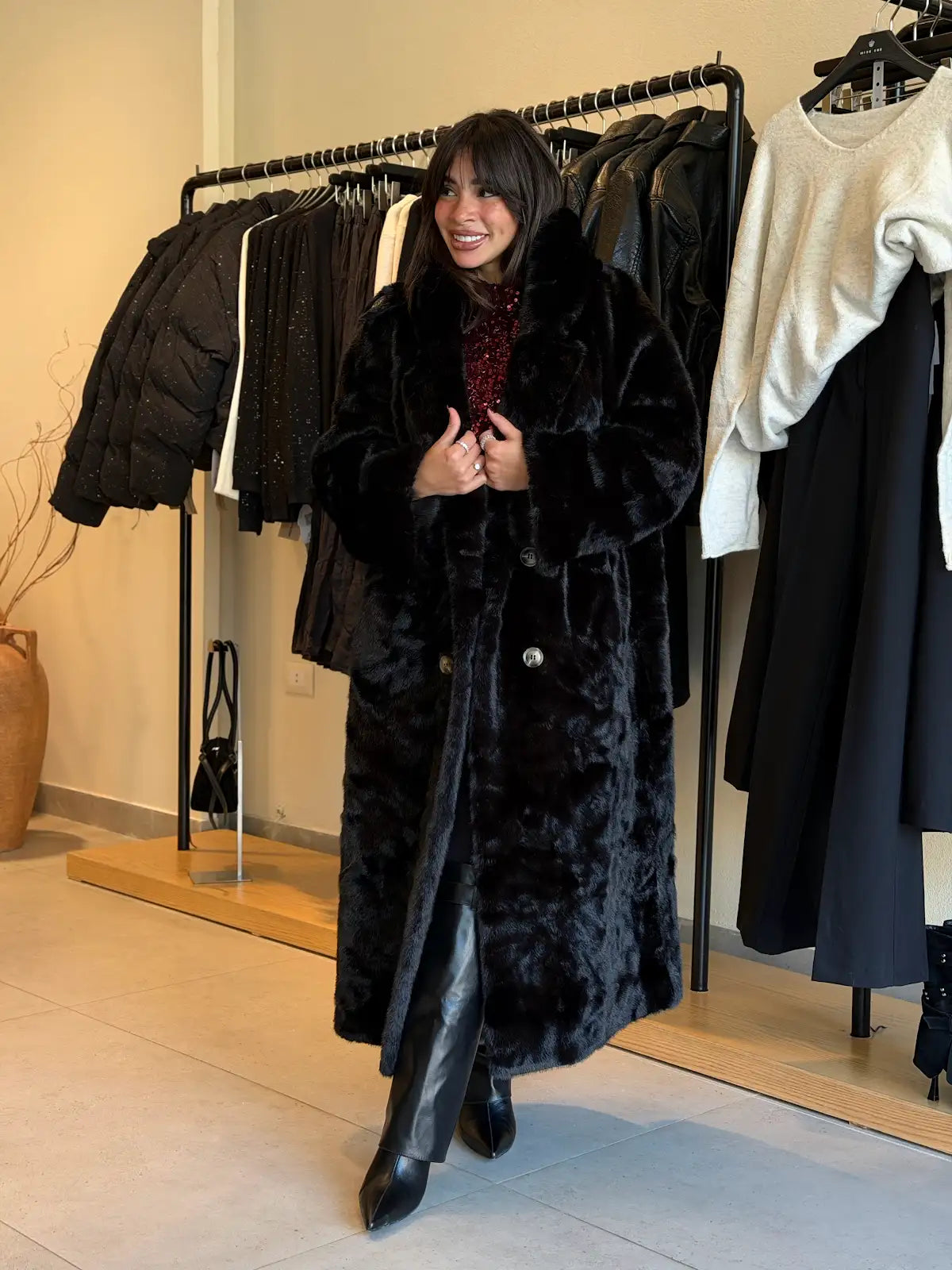 Fur jacket - Black