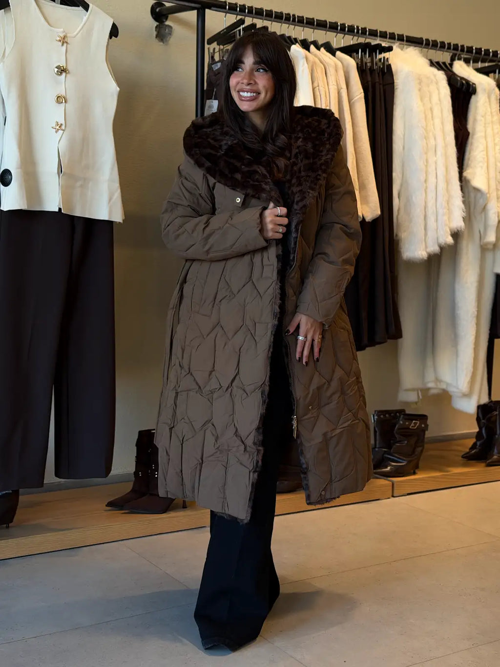 Bambi Fur Jacket - Brown