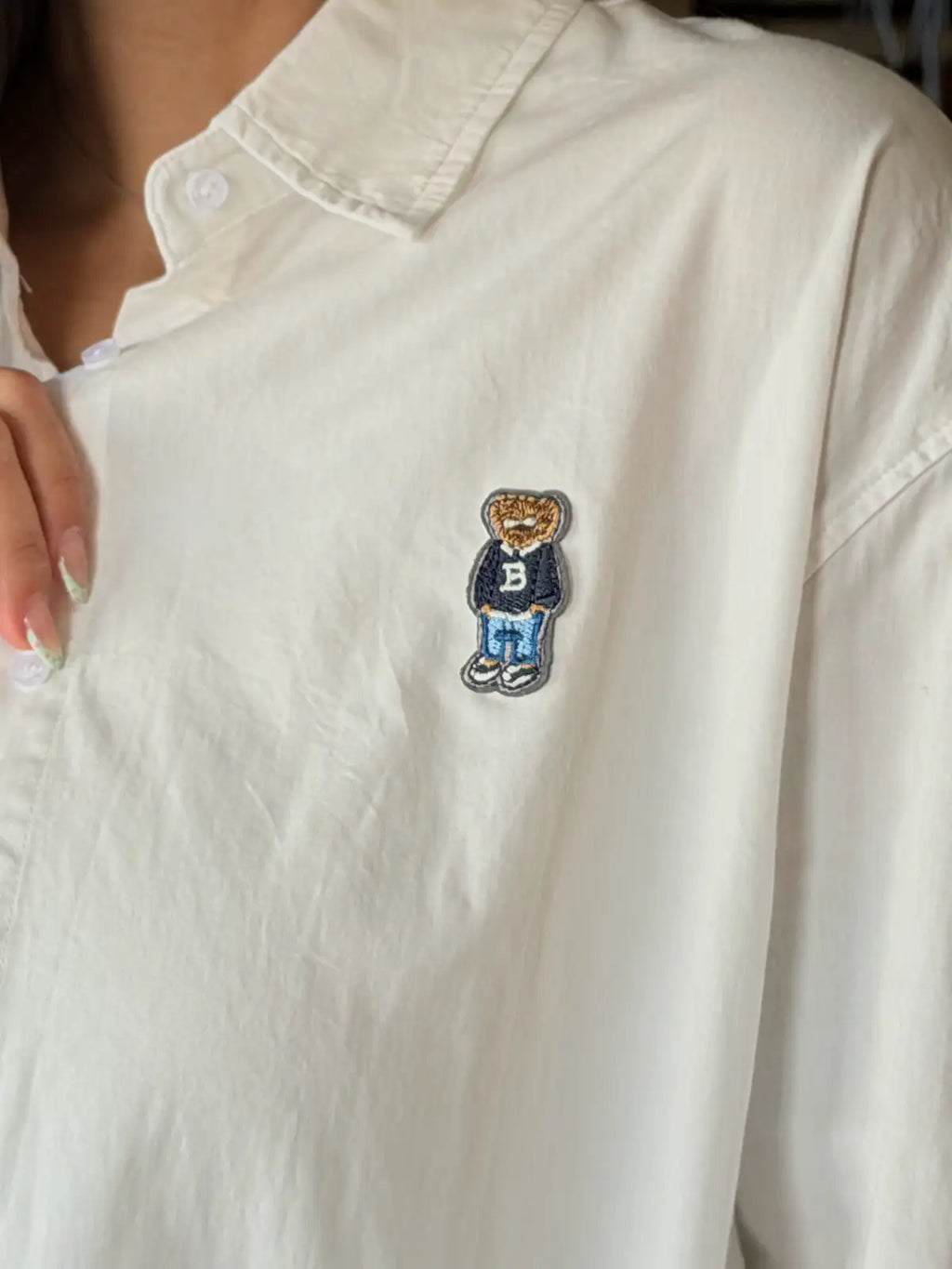 Teddy Bear Shirt -  white