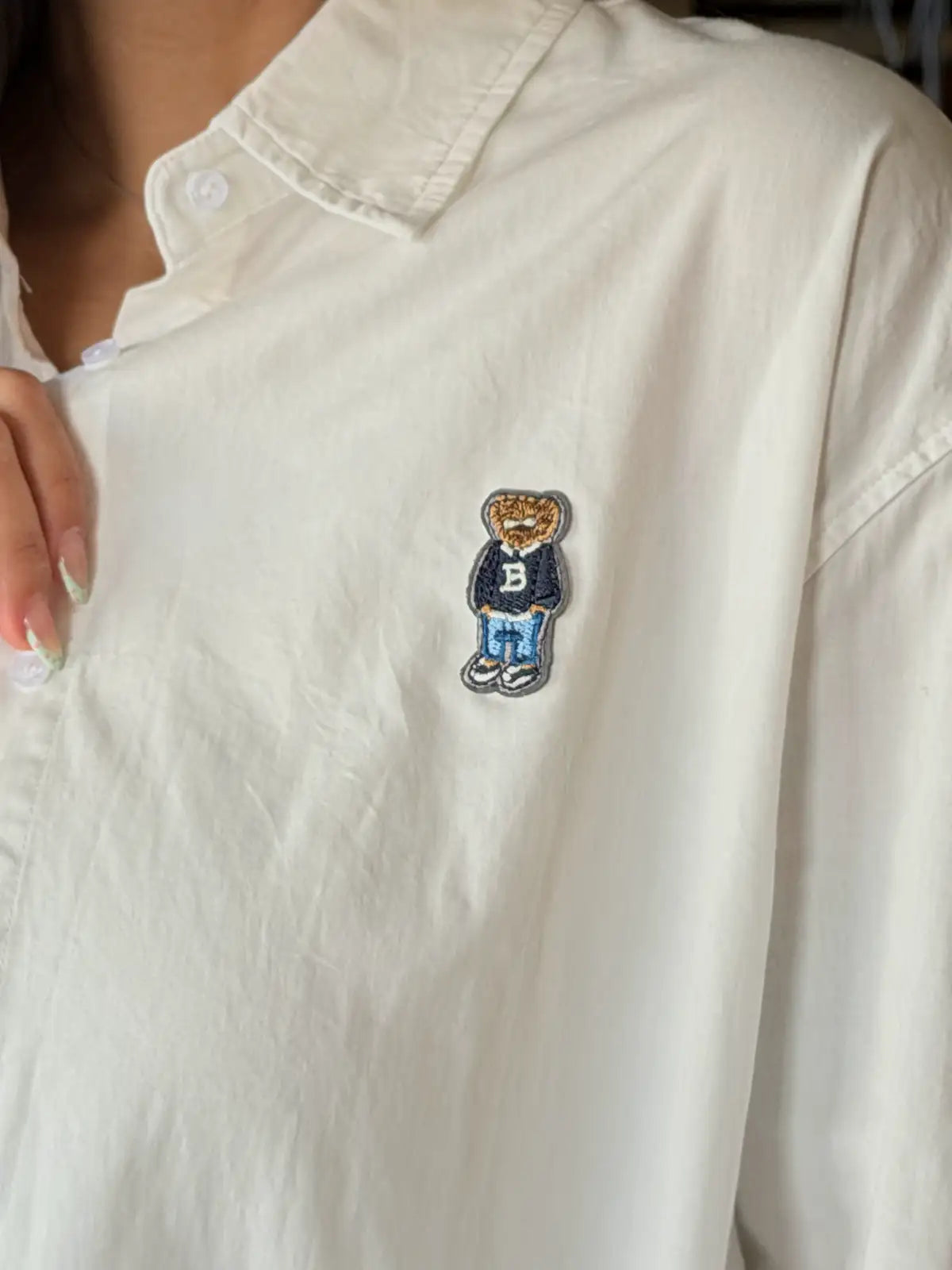 Teddy Bear Shirt -  white