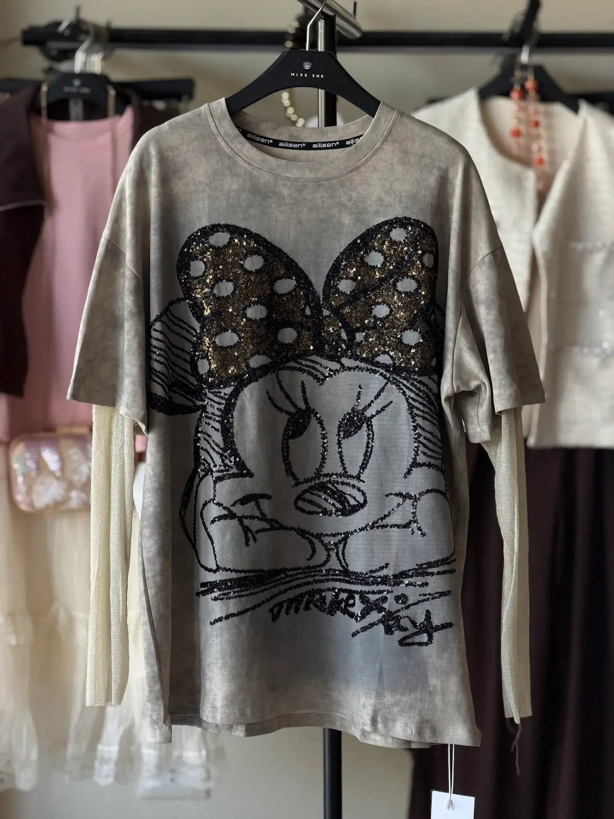 Shiny Mimi T-Shirt - Cafe