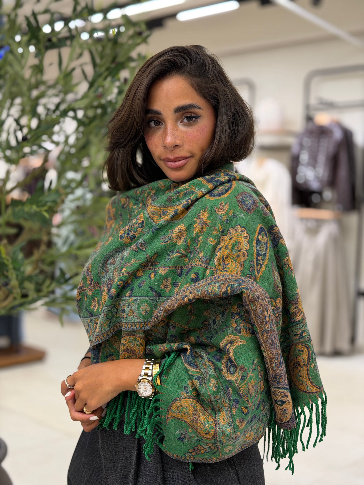 Paisley Shawl - Green