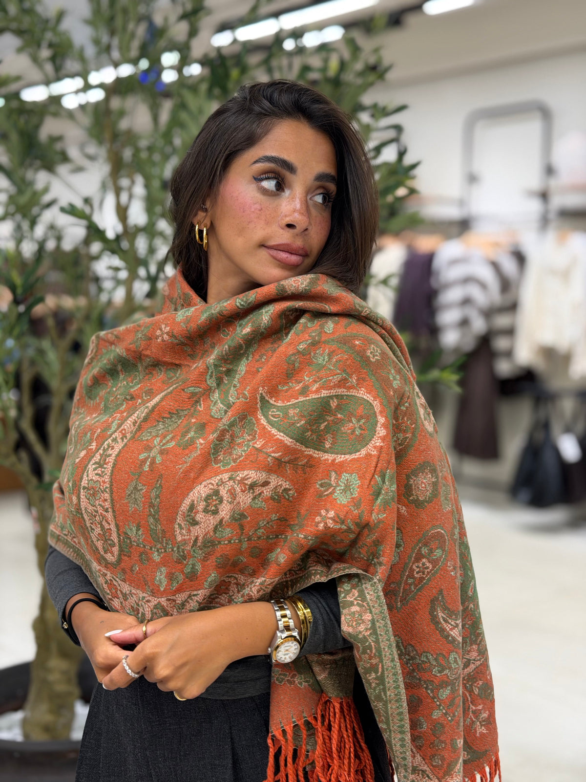 Paisley Shawl - Orange
