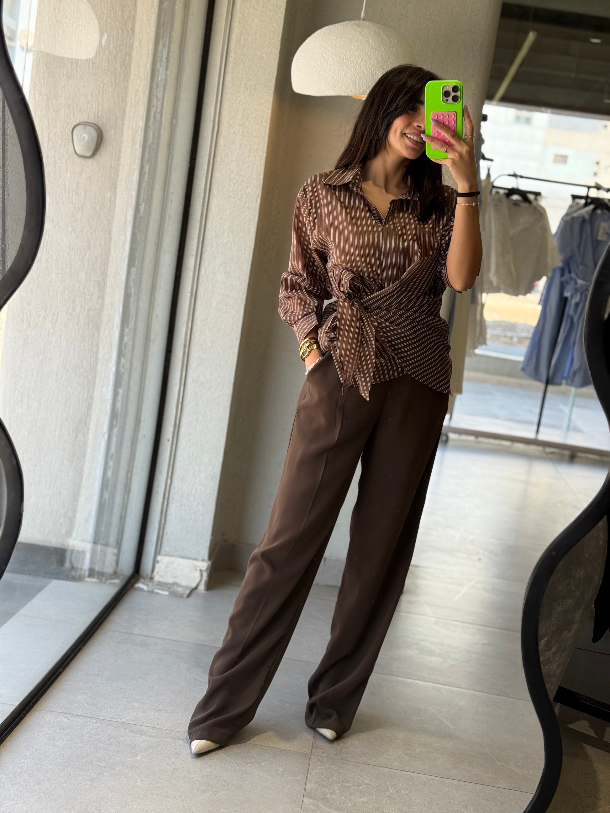 Striped Shirt - Brown