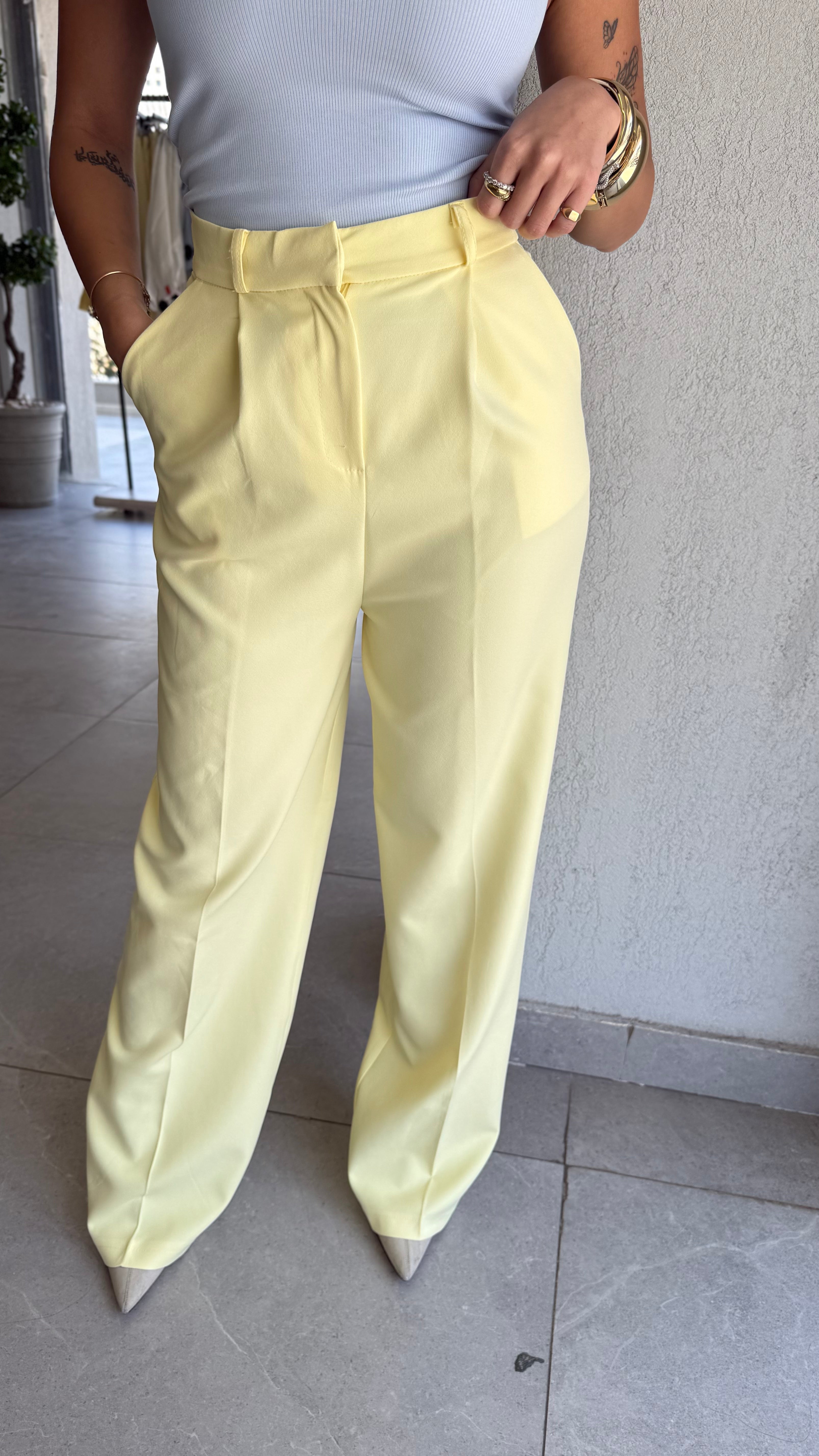 Wide Leg Pant - Yellow