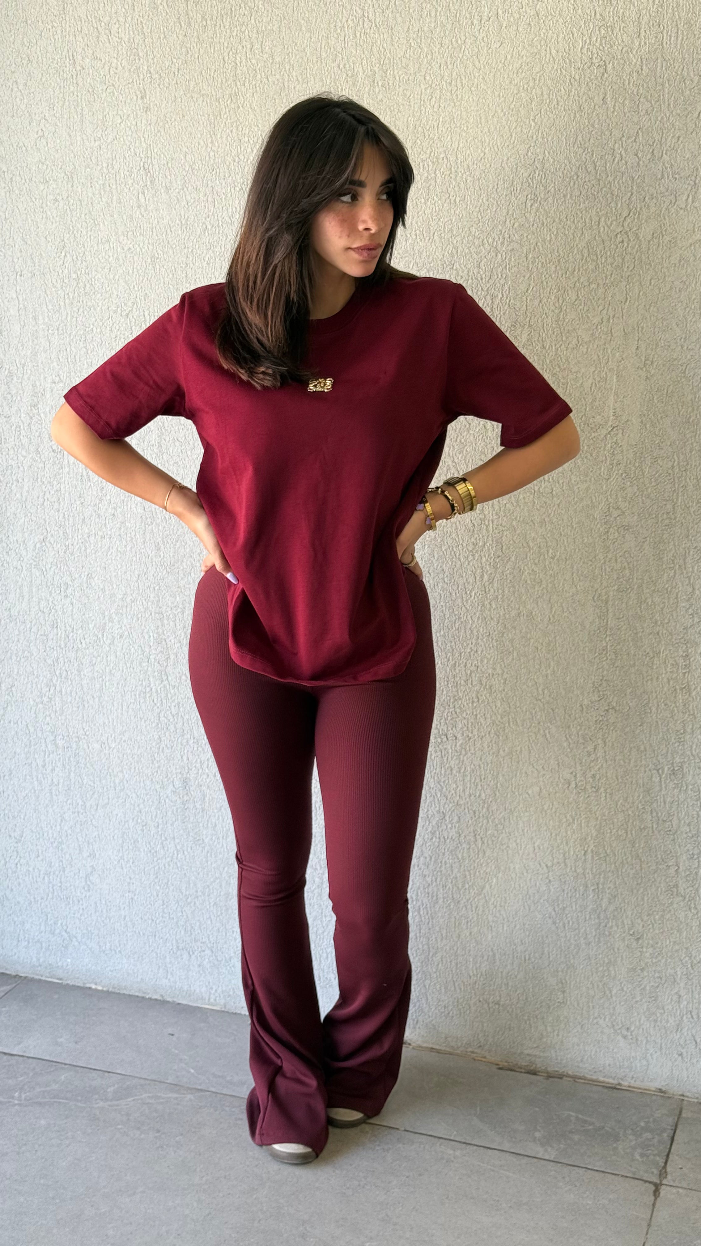 Flare Leggings - Maroon