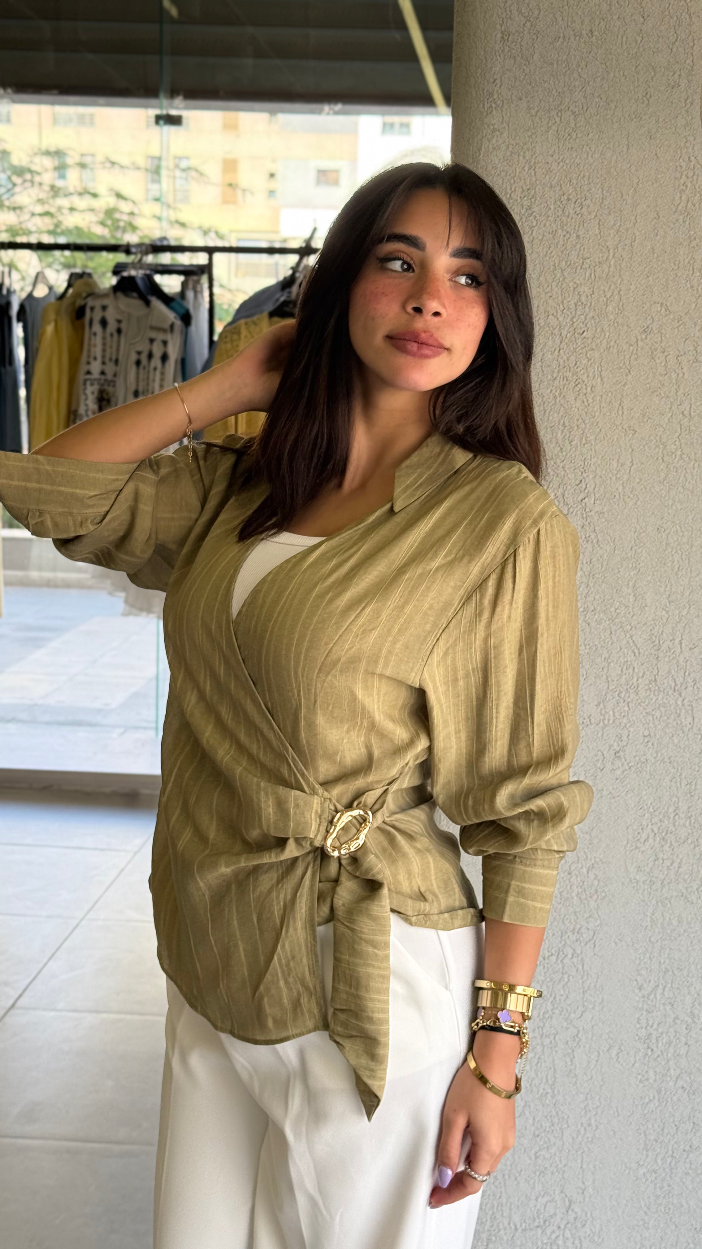 Criss Cross Shirt - Olive