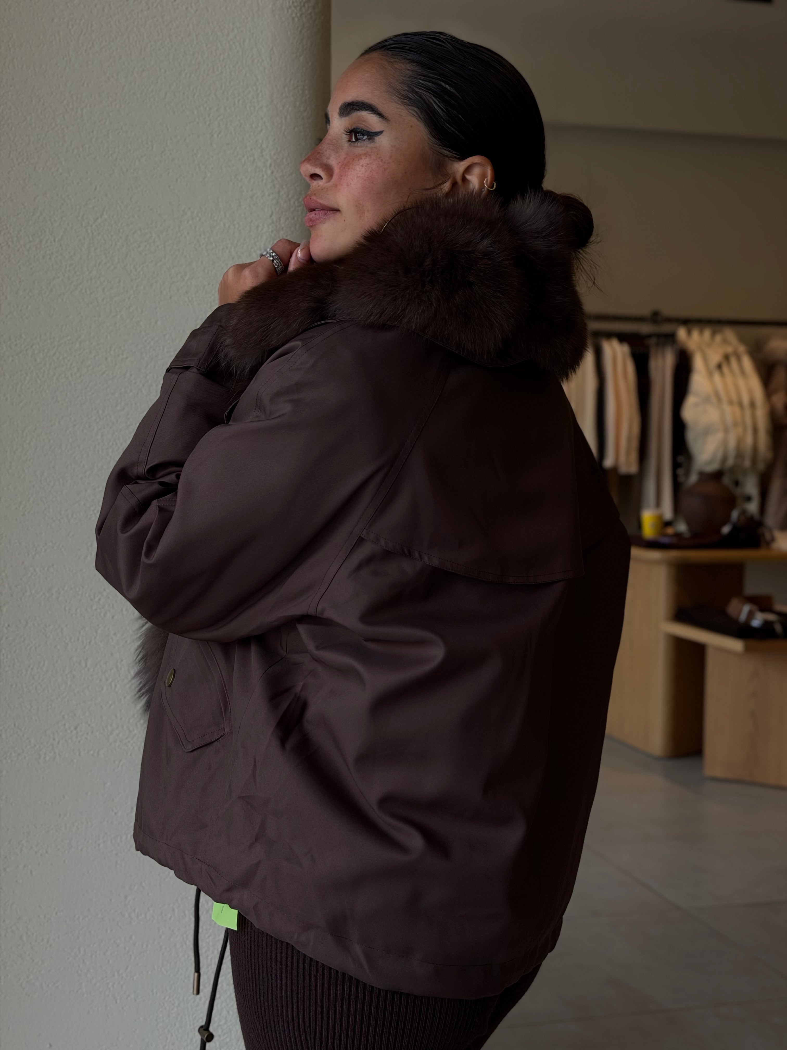 Faux fur jacket _ Brown