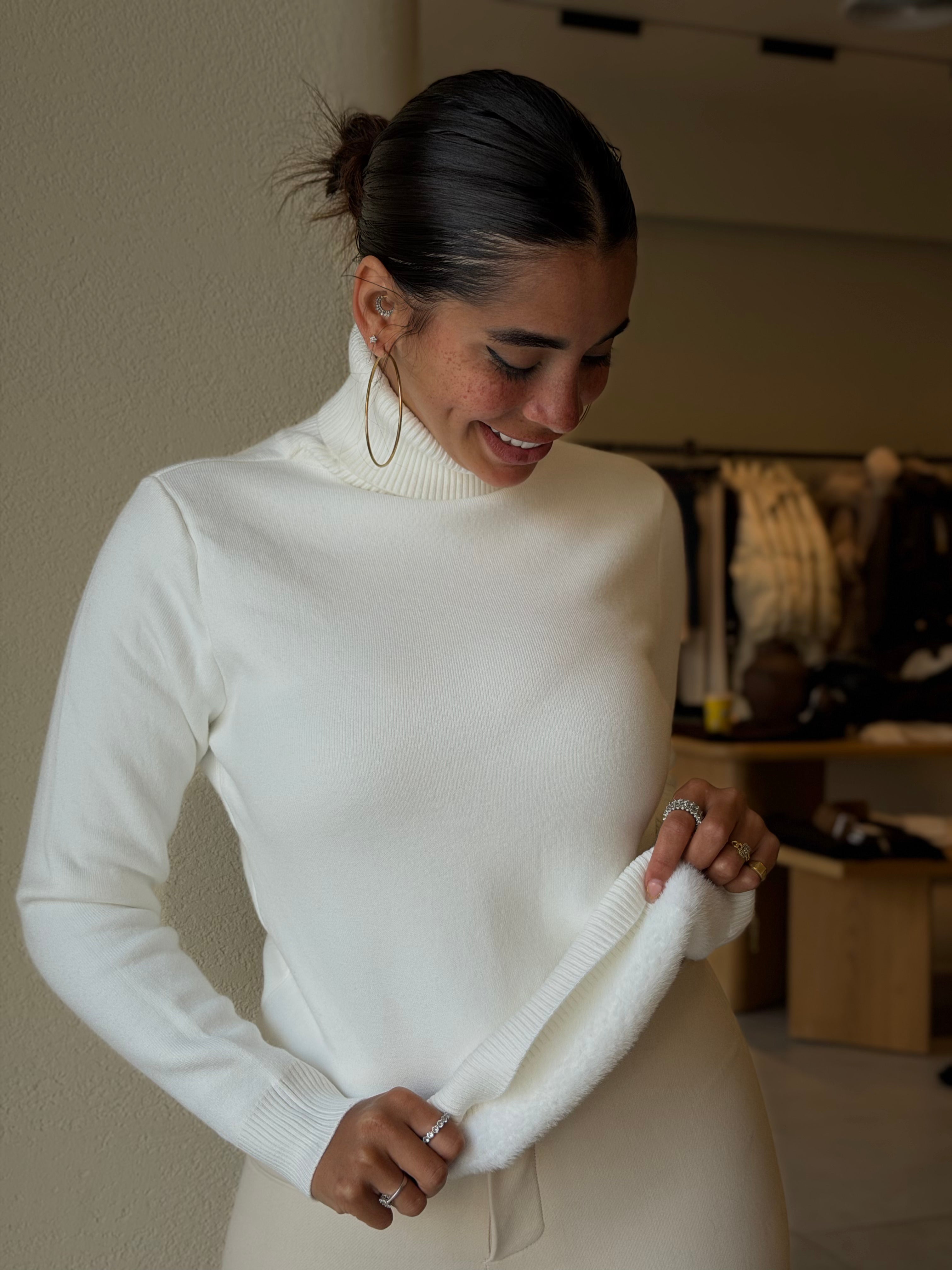 Fleeced pullover -  OffWhite