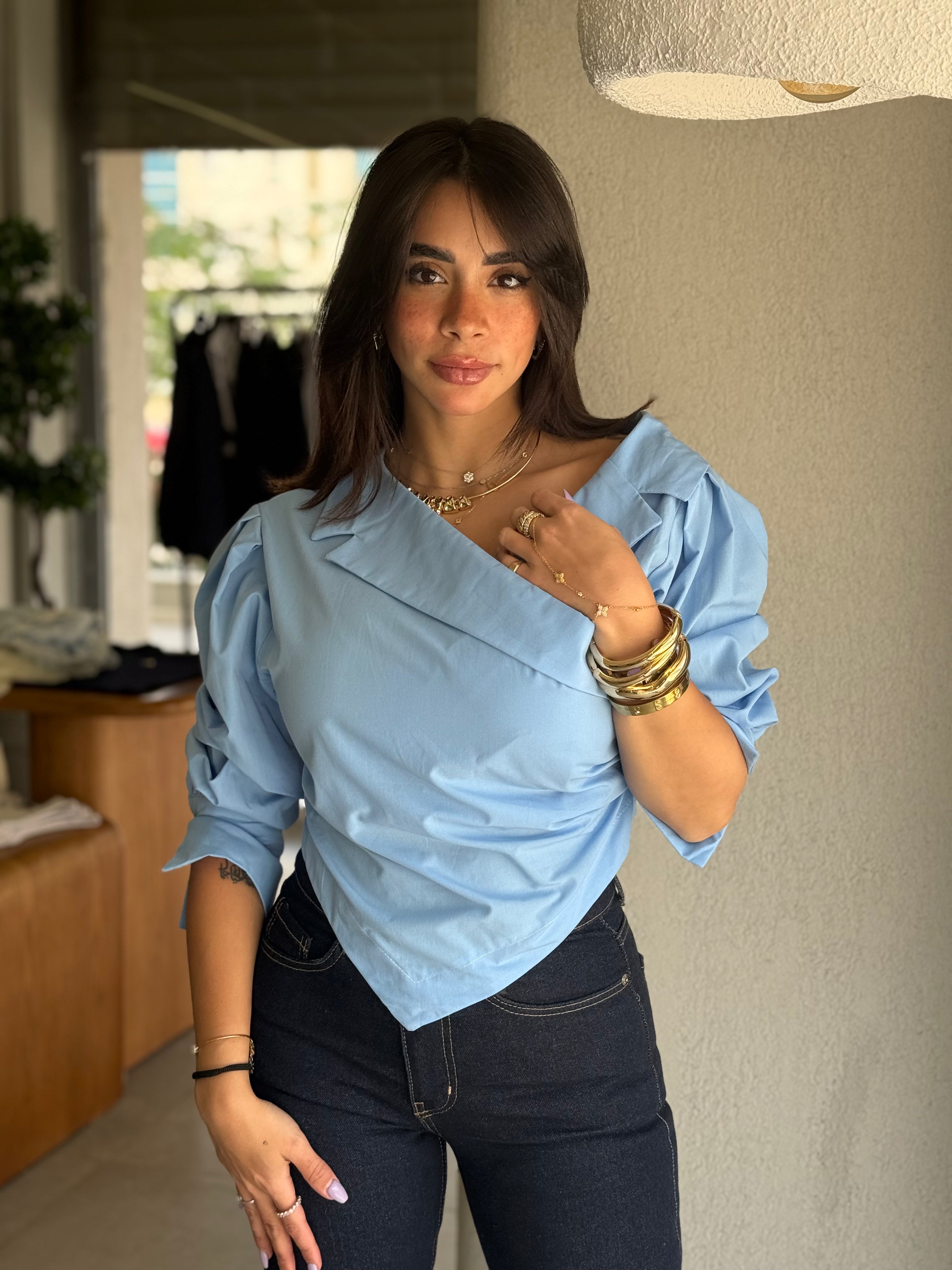 Criss Cross Shirt - Baby Blue