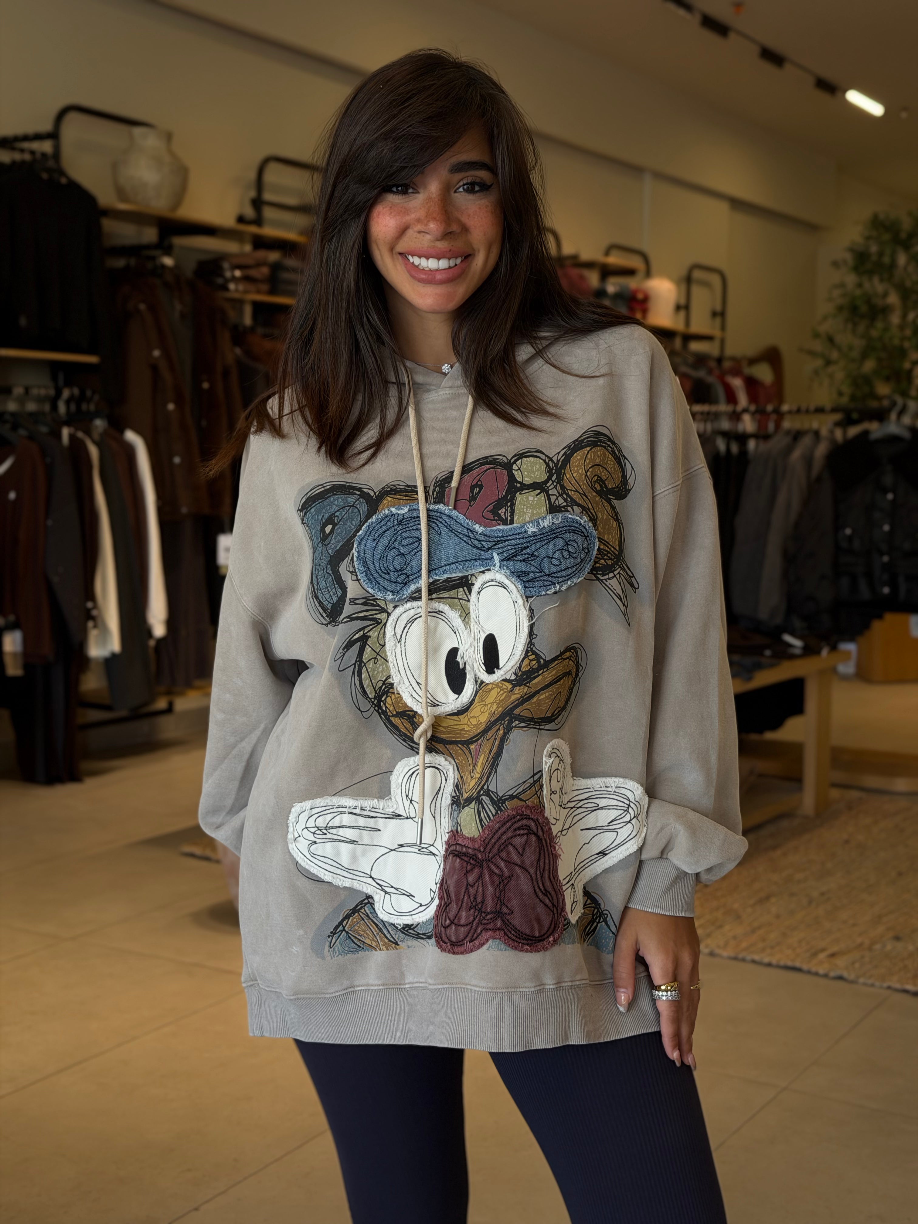 Donald Patch Hoodie - Beige