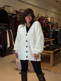 Fur Cardigan - White