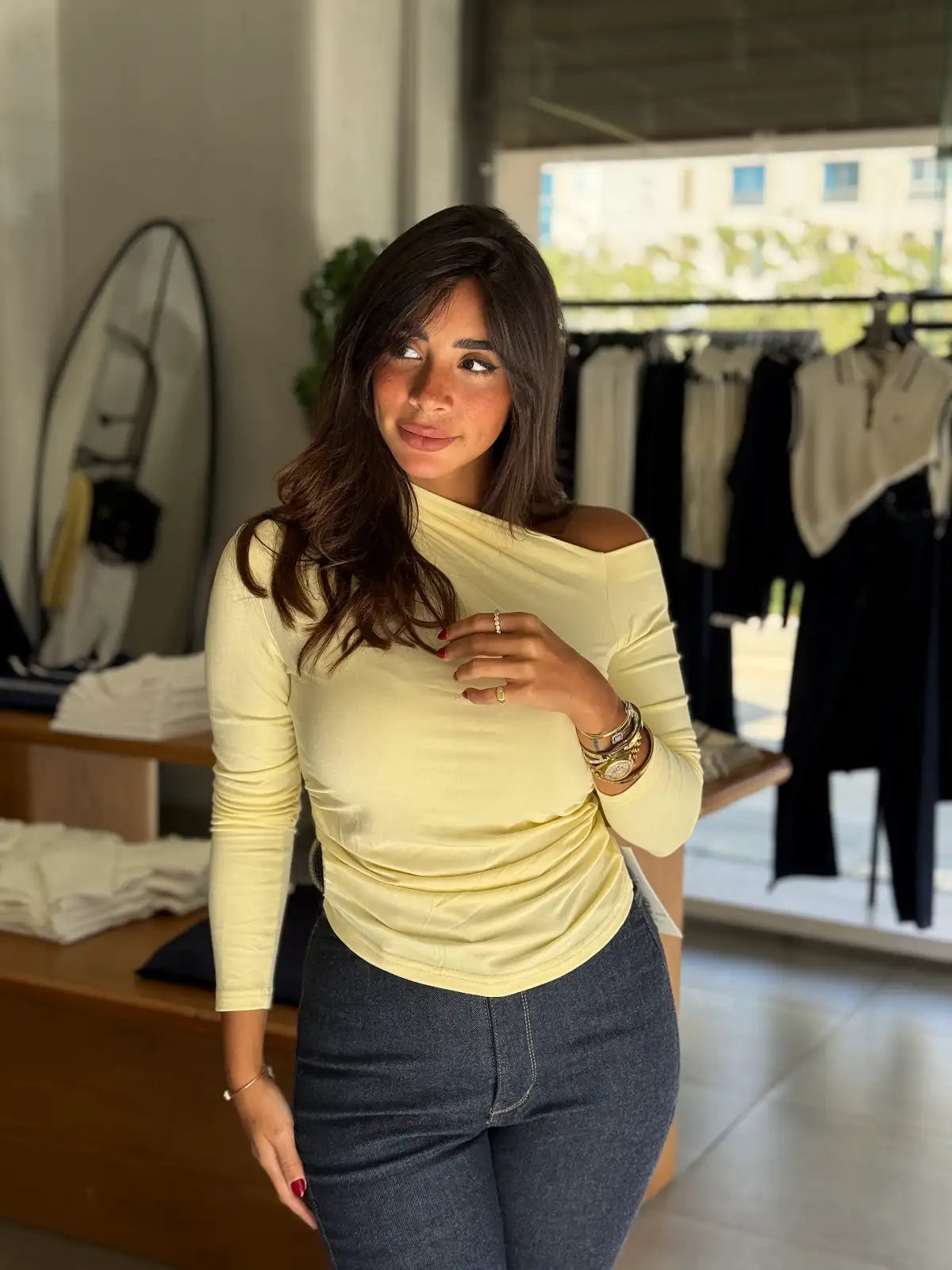 Off Shoulder Top- Yellow