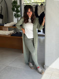 Casual Long Cardigan - olive