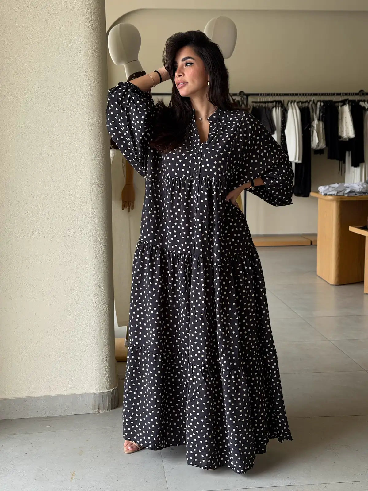 Dot Dress-  Black