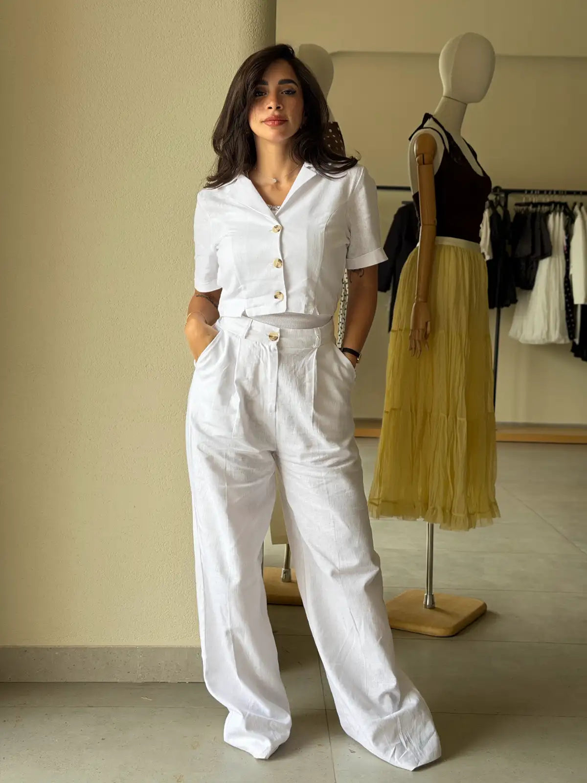 Luna Linen Set- white