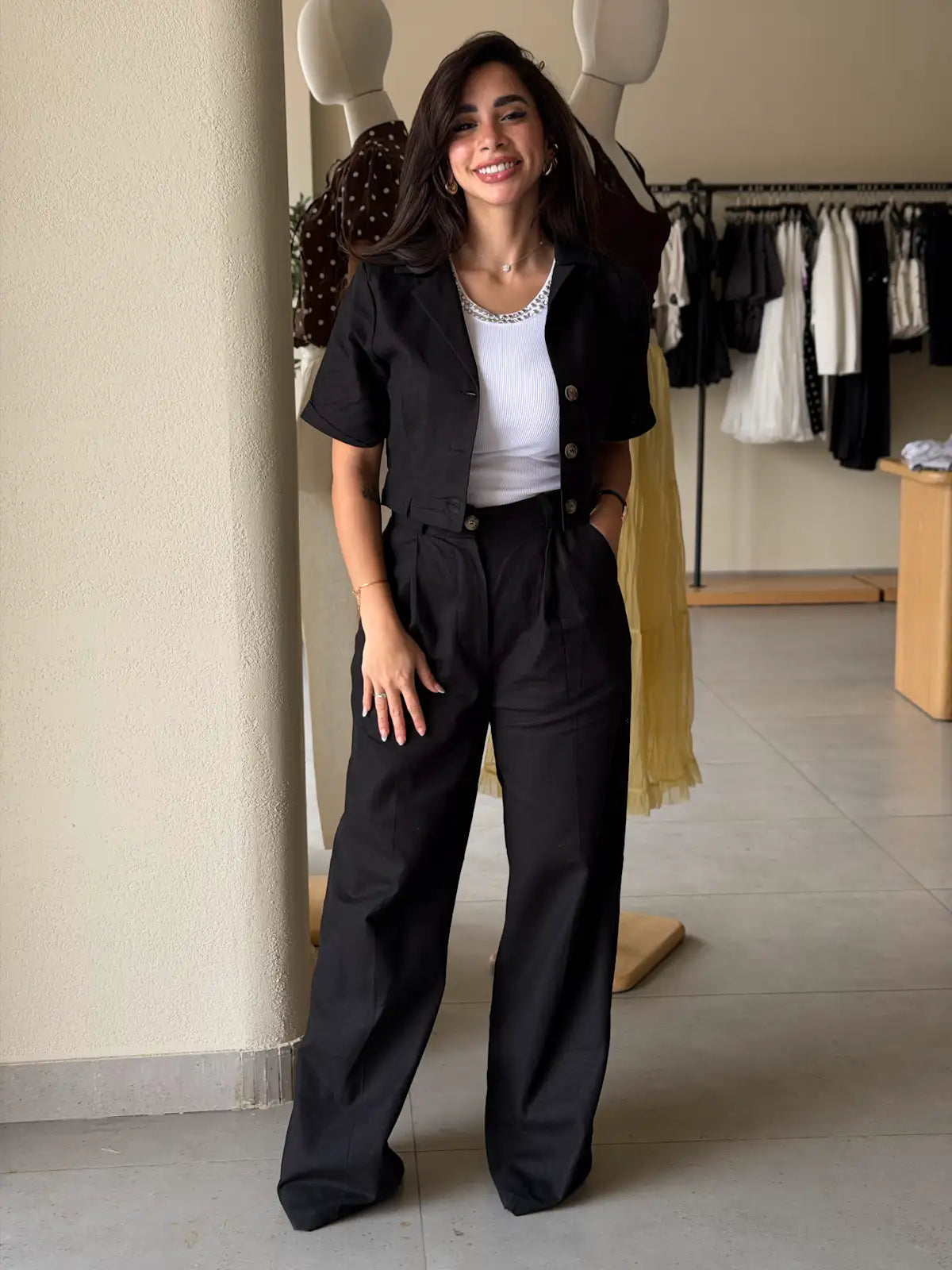 Luna Linen Set- Black