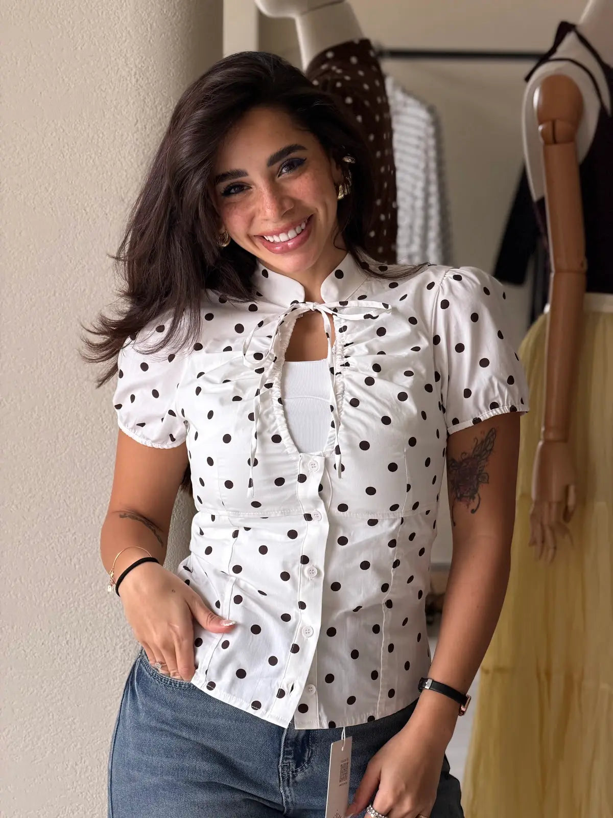 Dots shirt- White