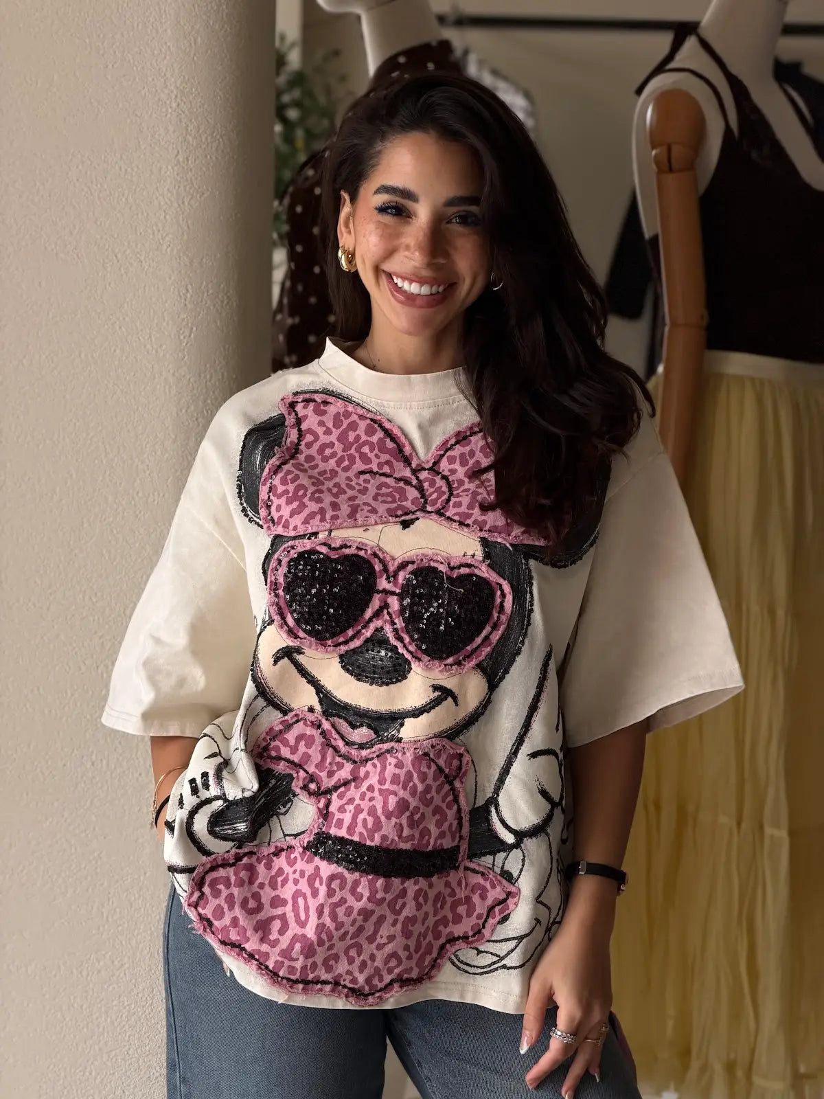 Cartoon Tee-Beige