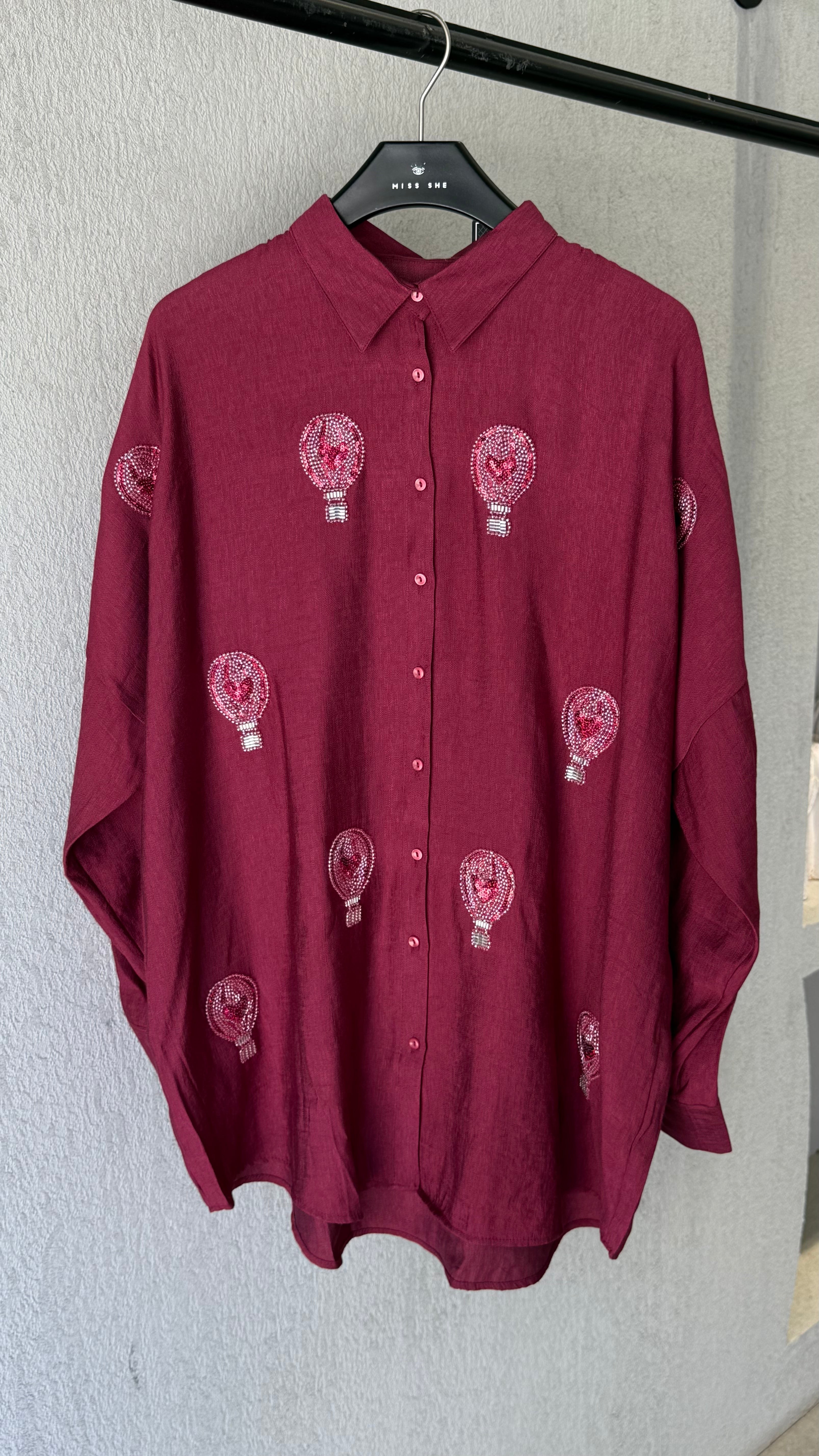 Mini Loves Shirt - Burgundy