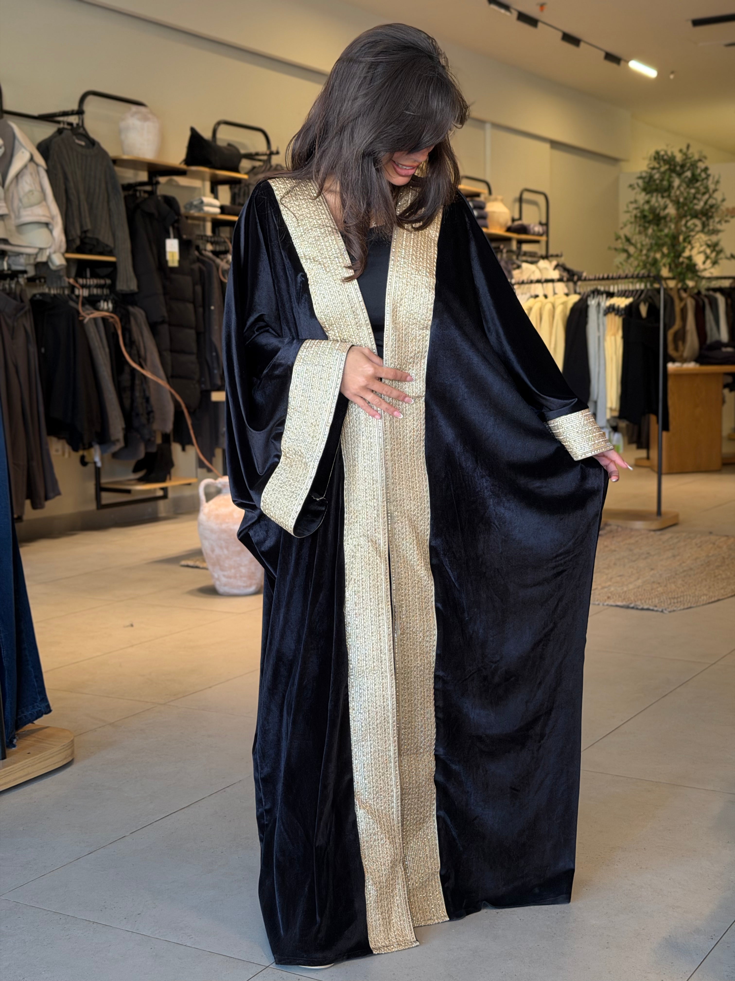 Prestige Velvet Kaftan- Black