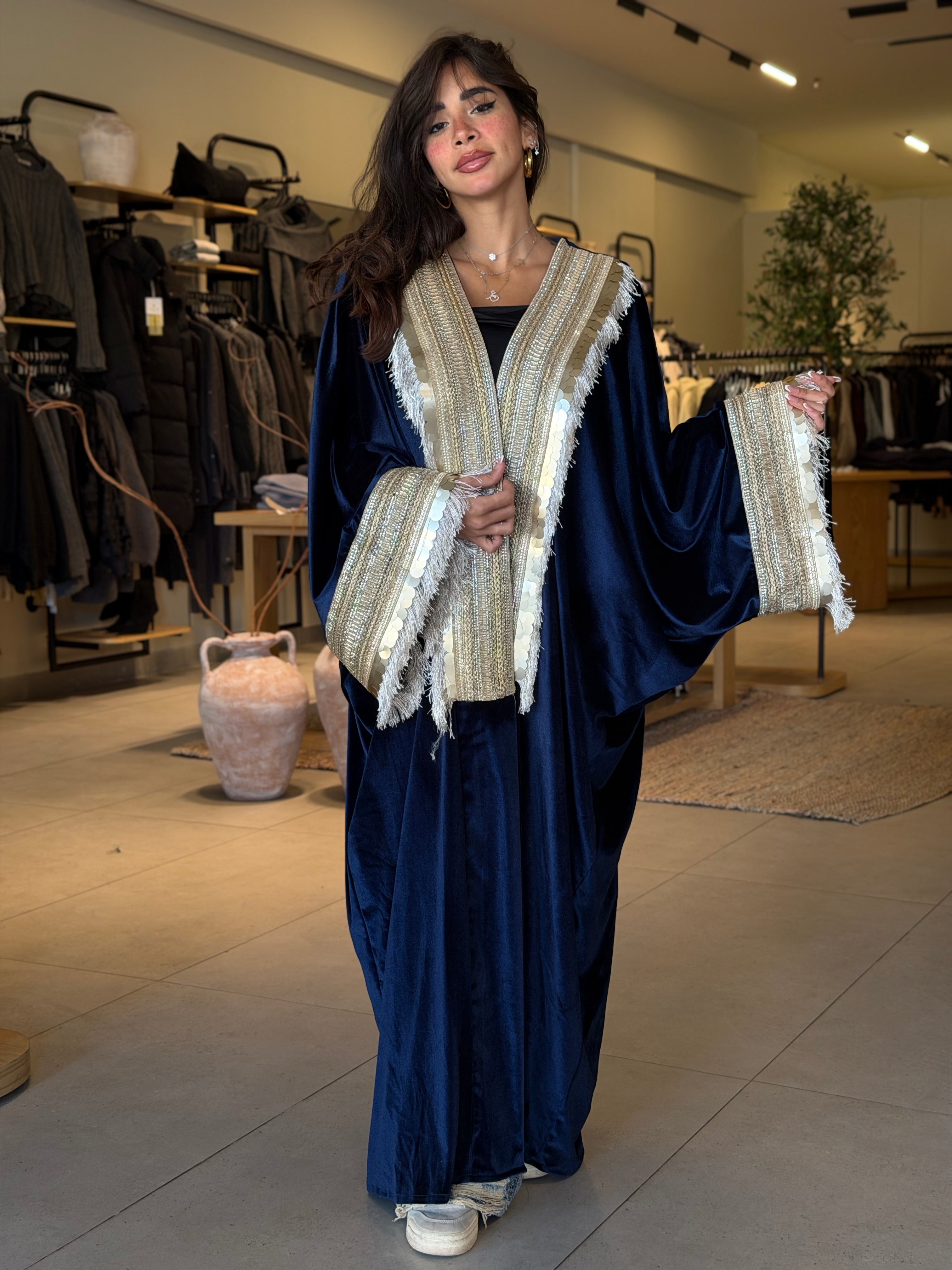 Velvet Kaftan- Navy