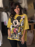 Mickey & Minnie Print T-Shirt - yellow