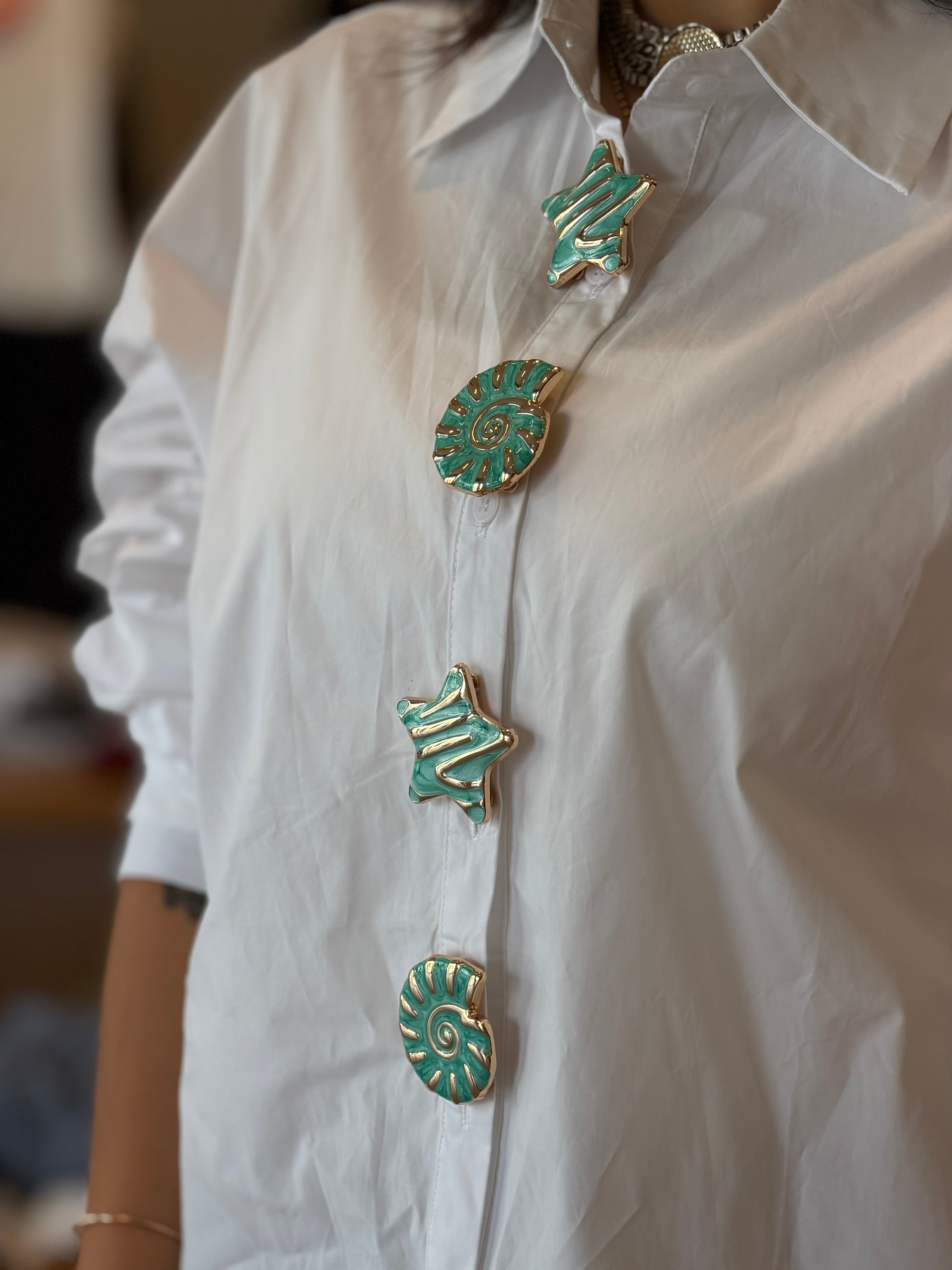 Poplin Shirt With Star Pin