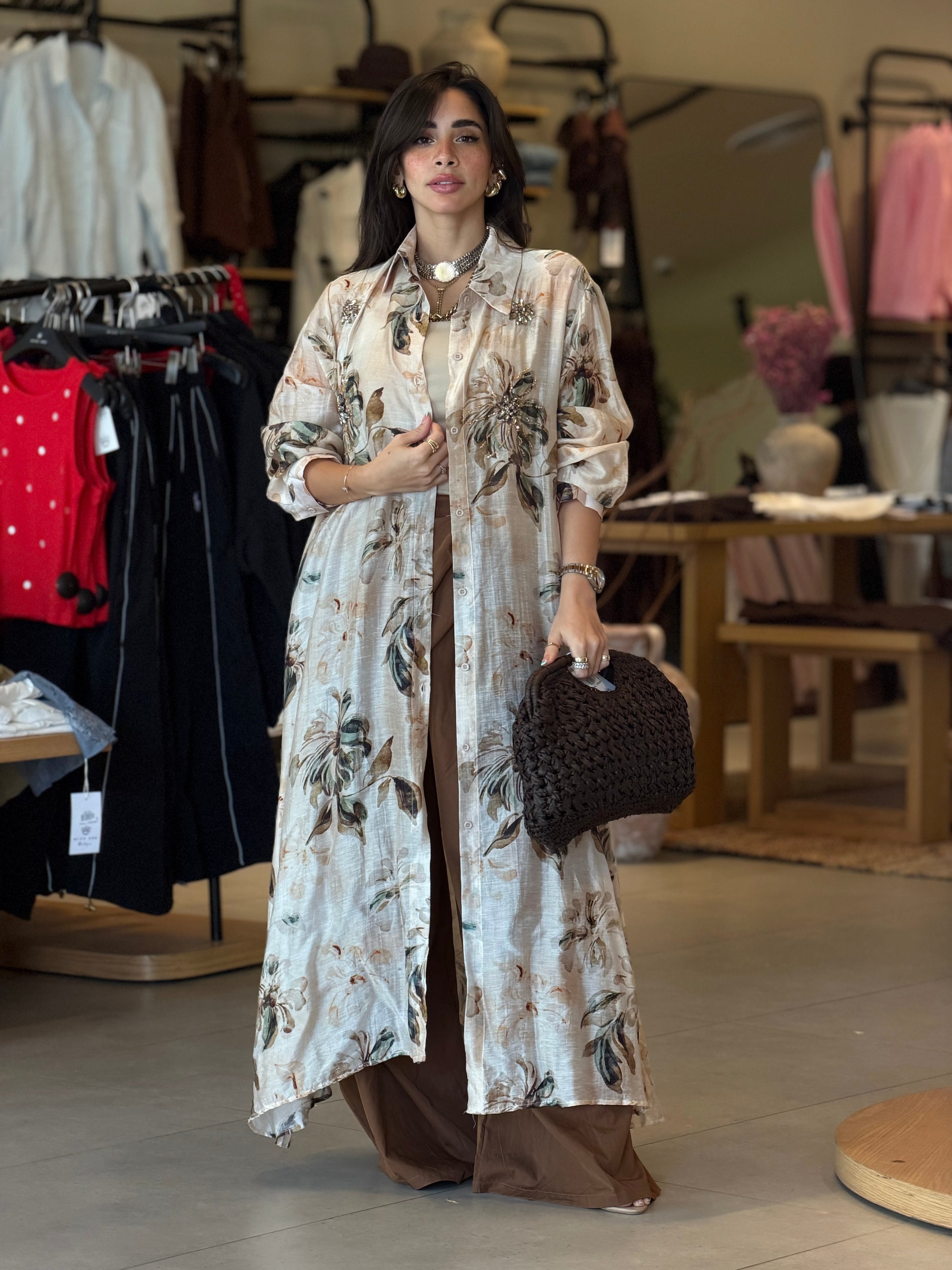 Flora Shirt dress - Beige