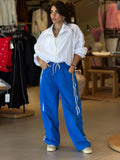 Line Wide Leg Pant - Blue