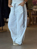 Line Wide Leg Pant - White