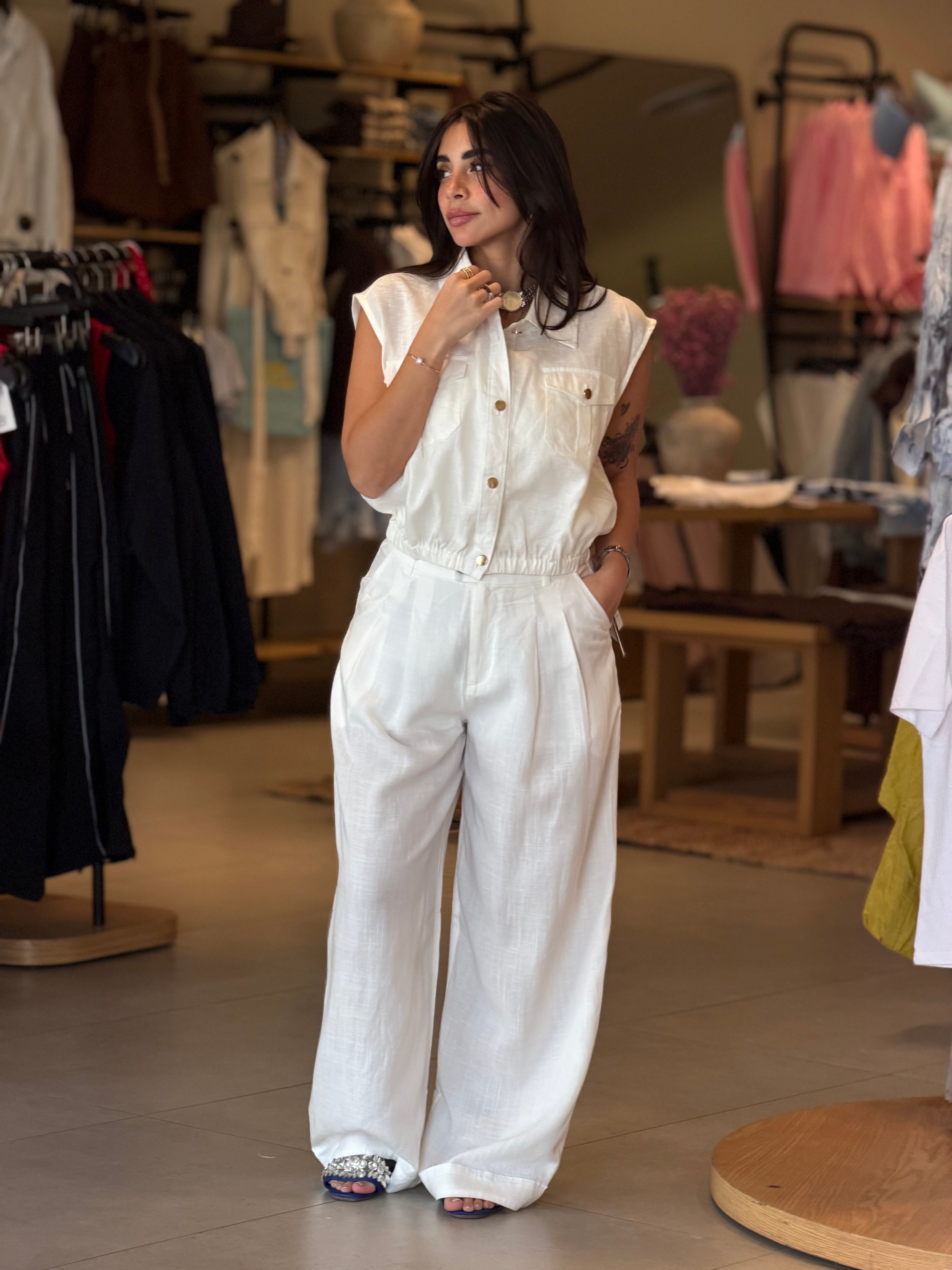 Linen pants - White