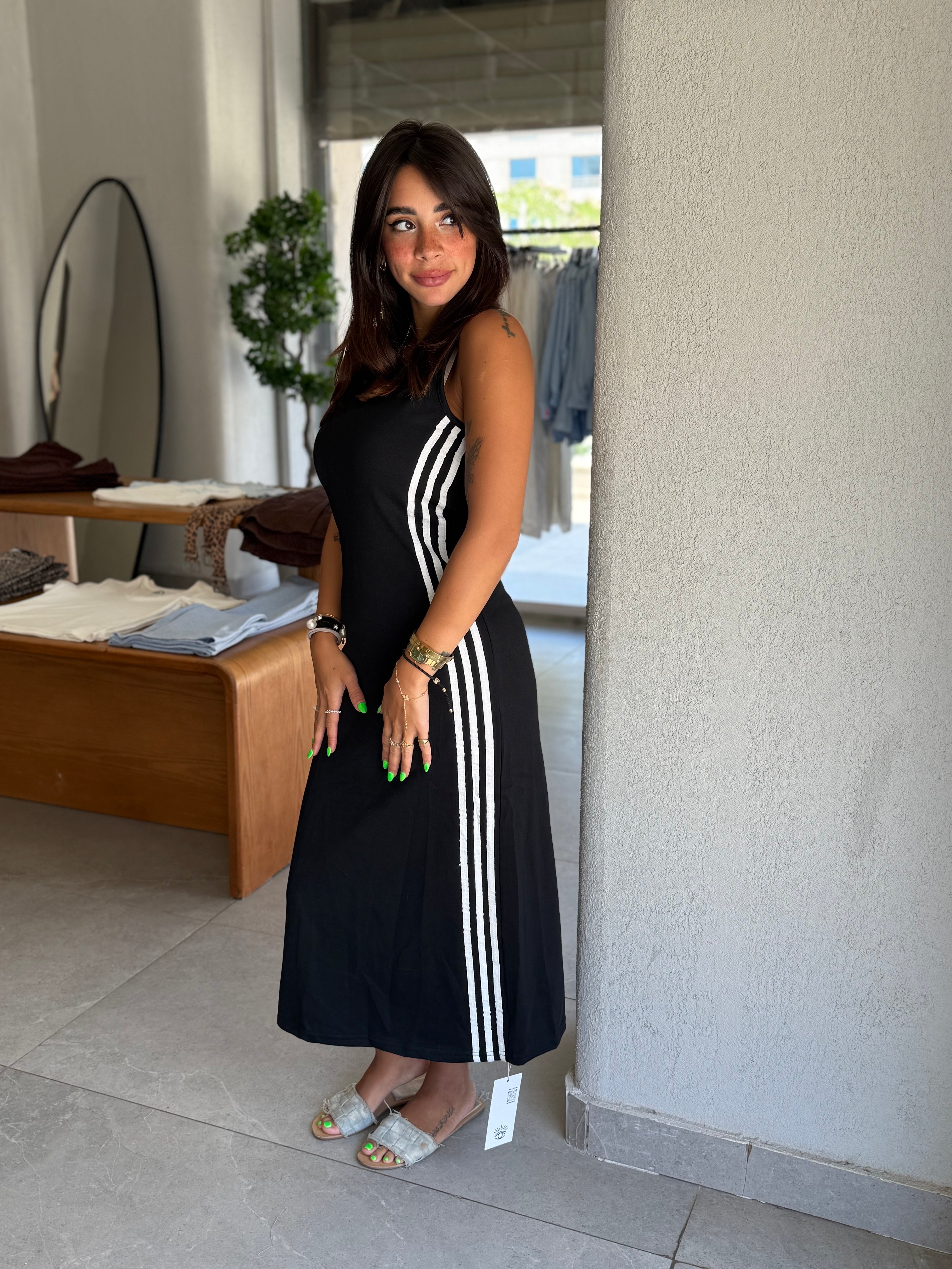 Lines Dress  - Black