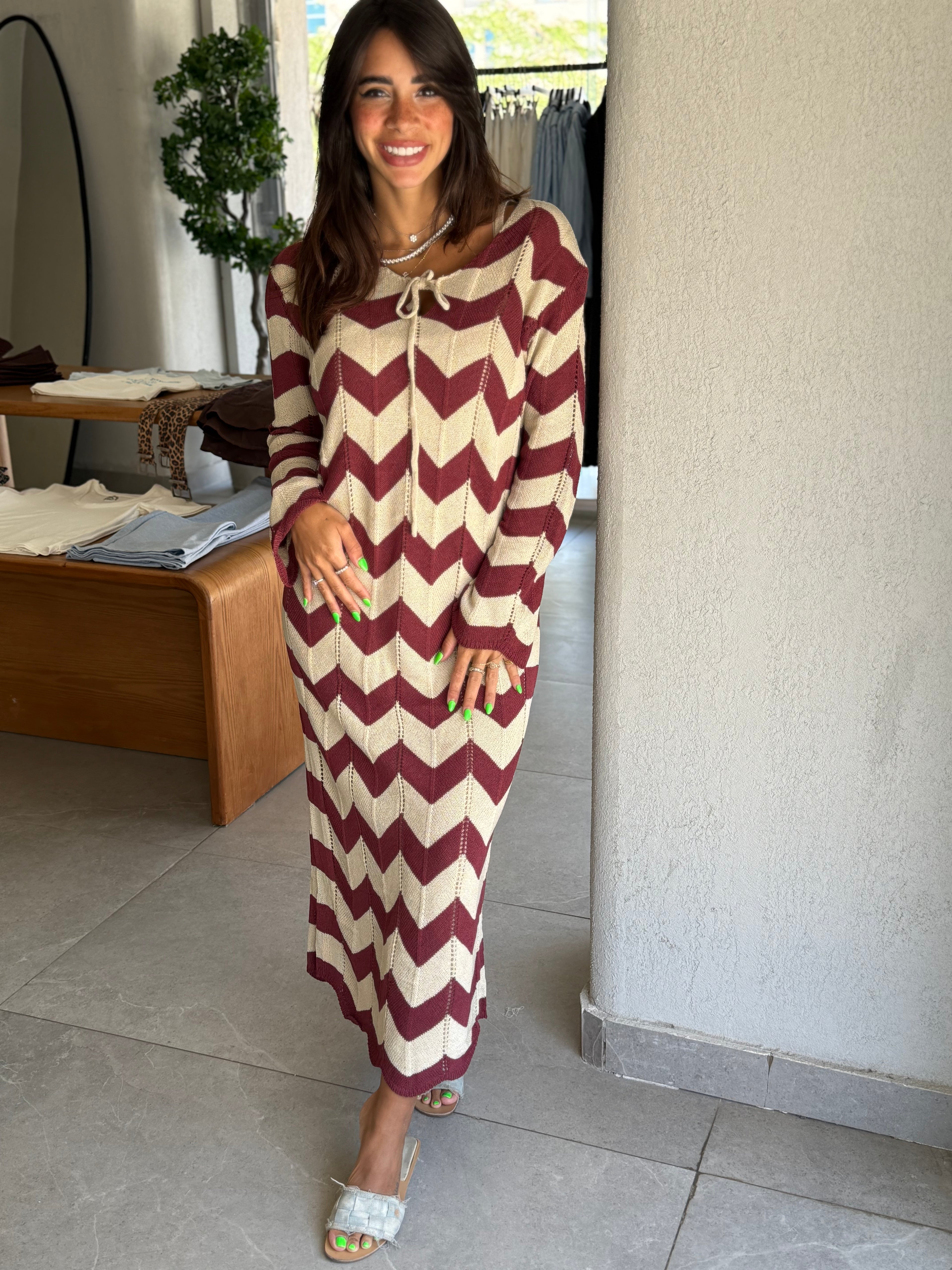 Knit Beach Dress - Burgundy