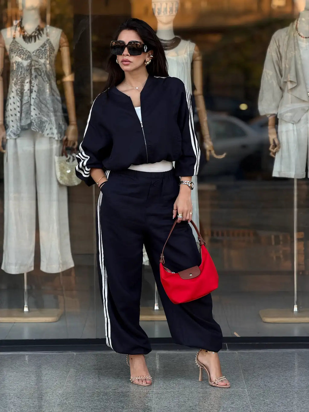 Stripped Pants -  Navy