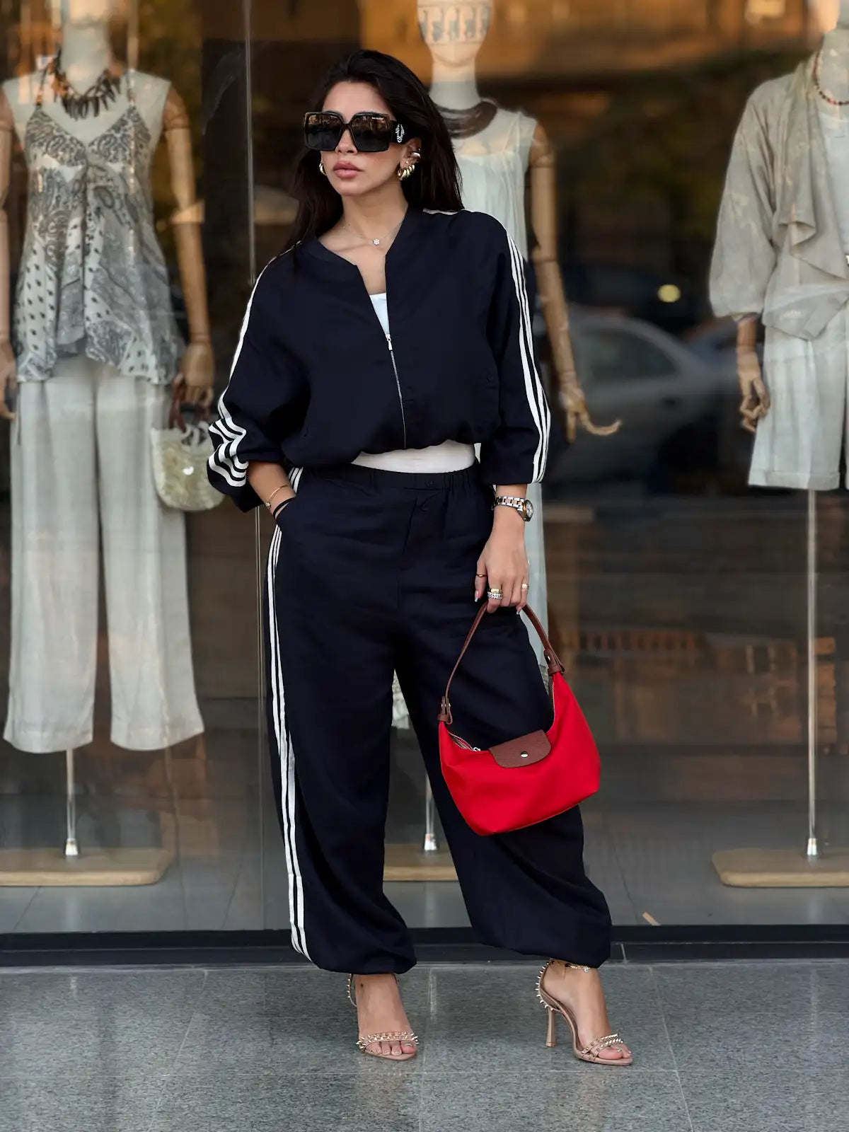 Stripped Pants -  Navy