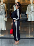 Stripped Pants -  Navy