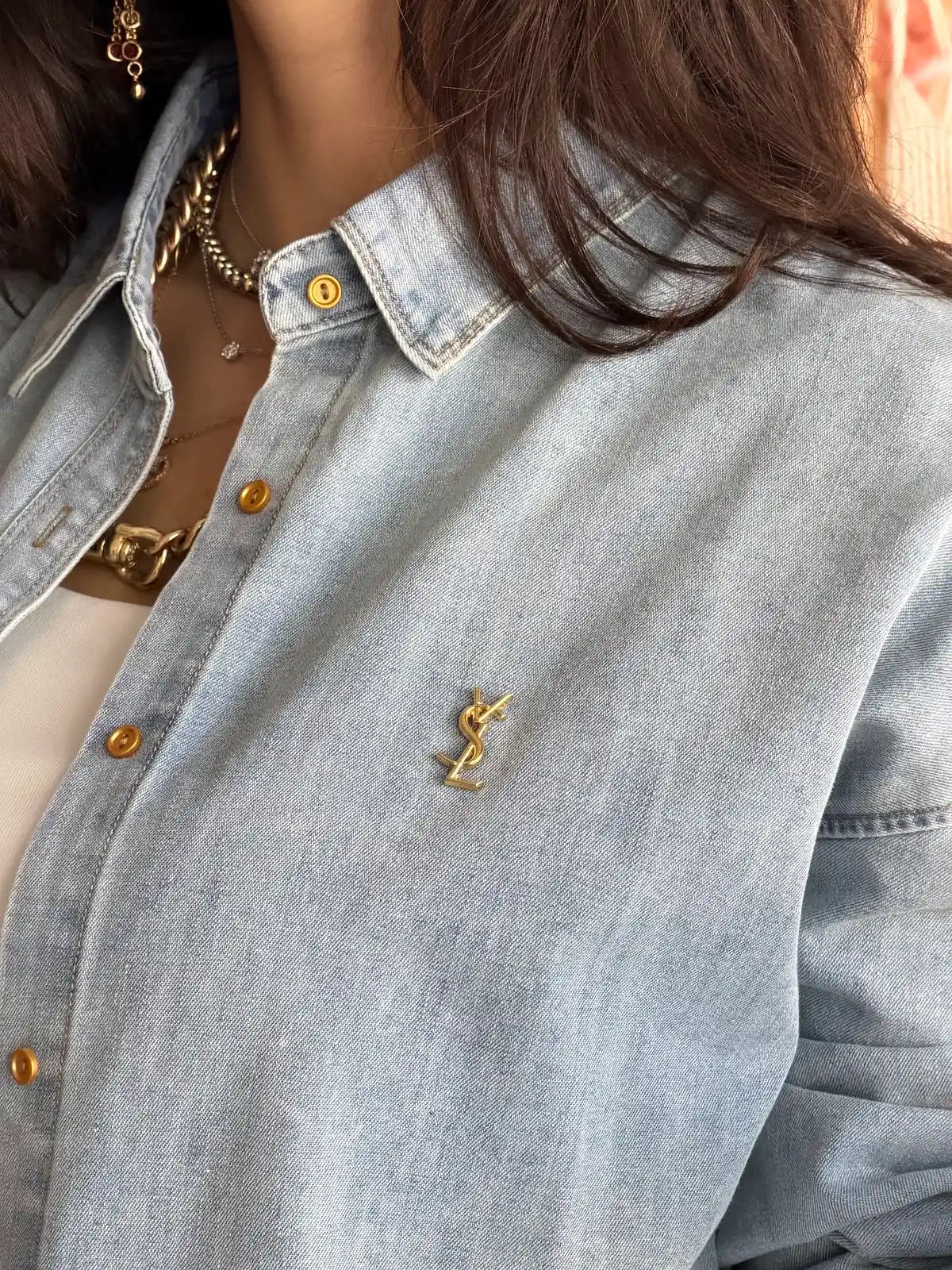 YSL denim shirt
