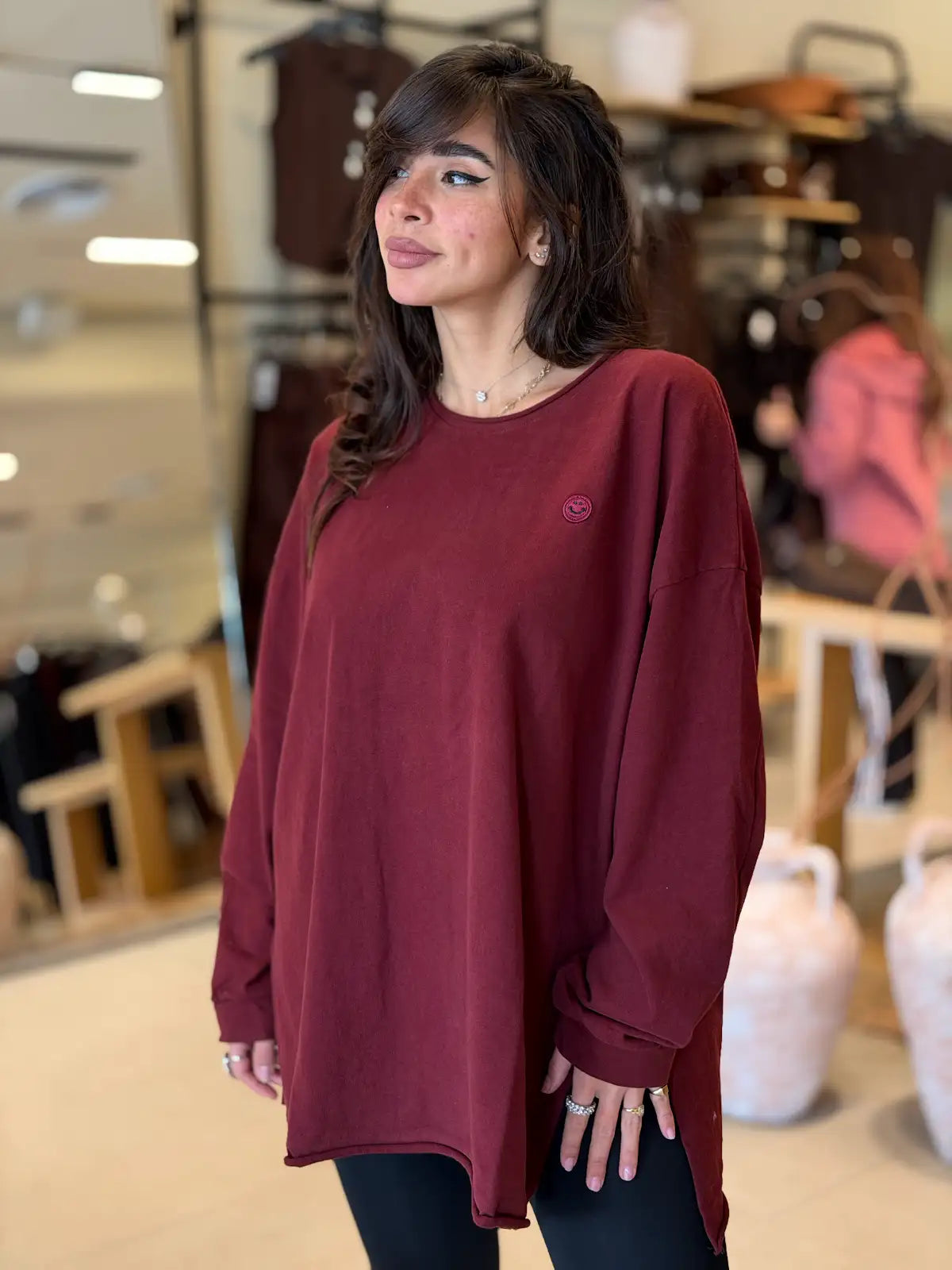 Oversized tshirt -Burgundy