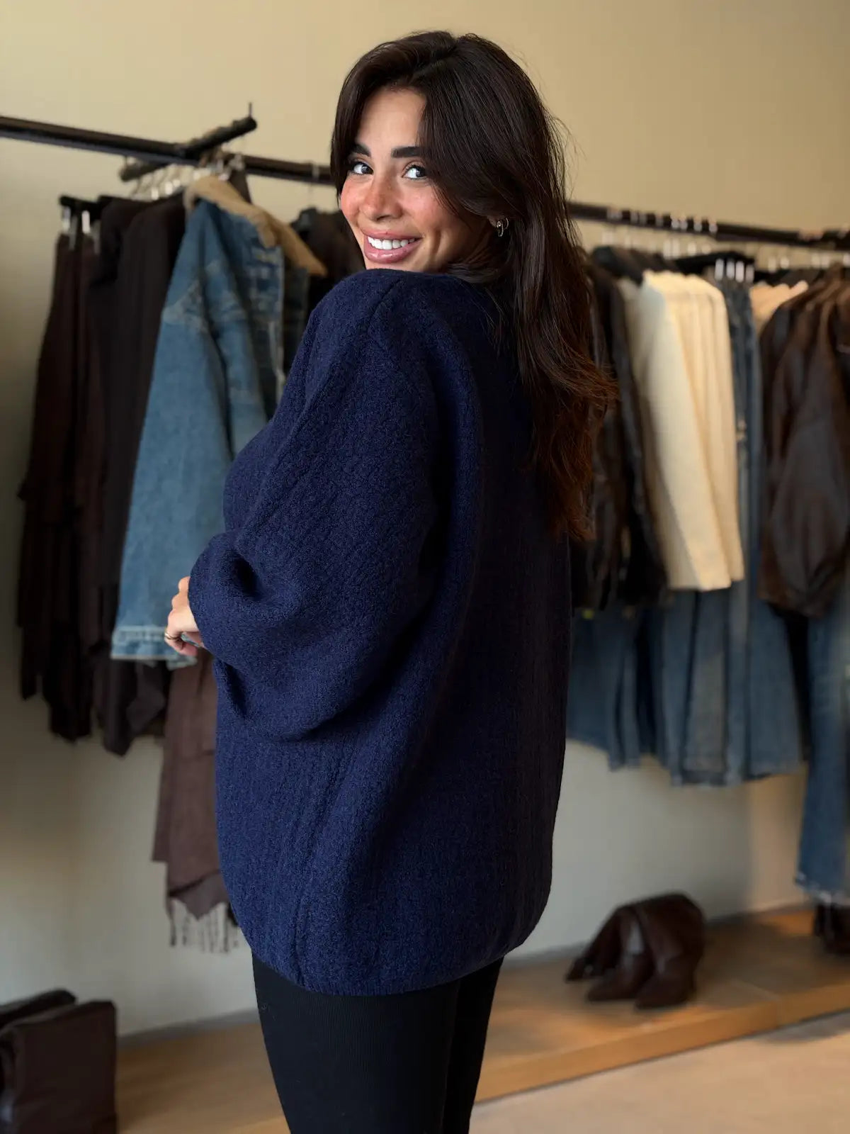 Wool Cardigan - Navy