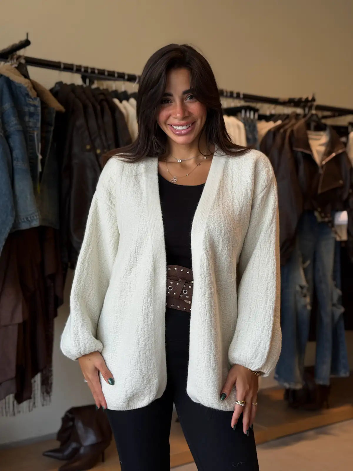 Wool Cardigan -Beige