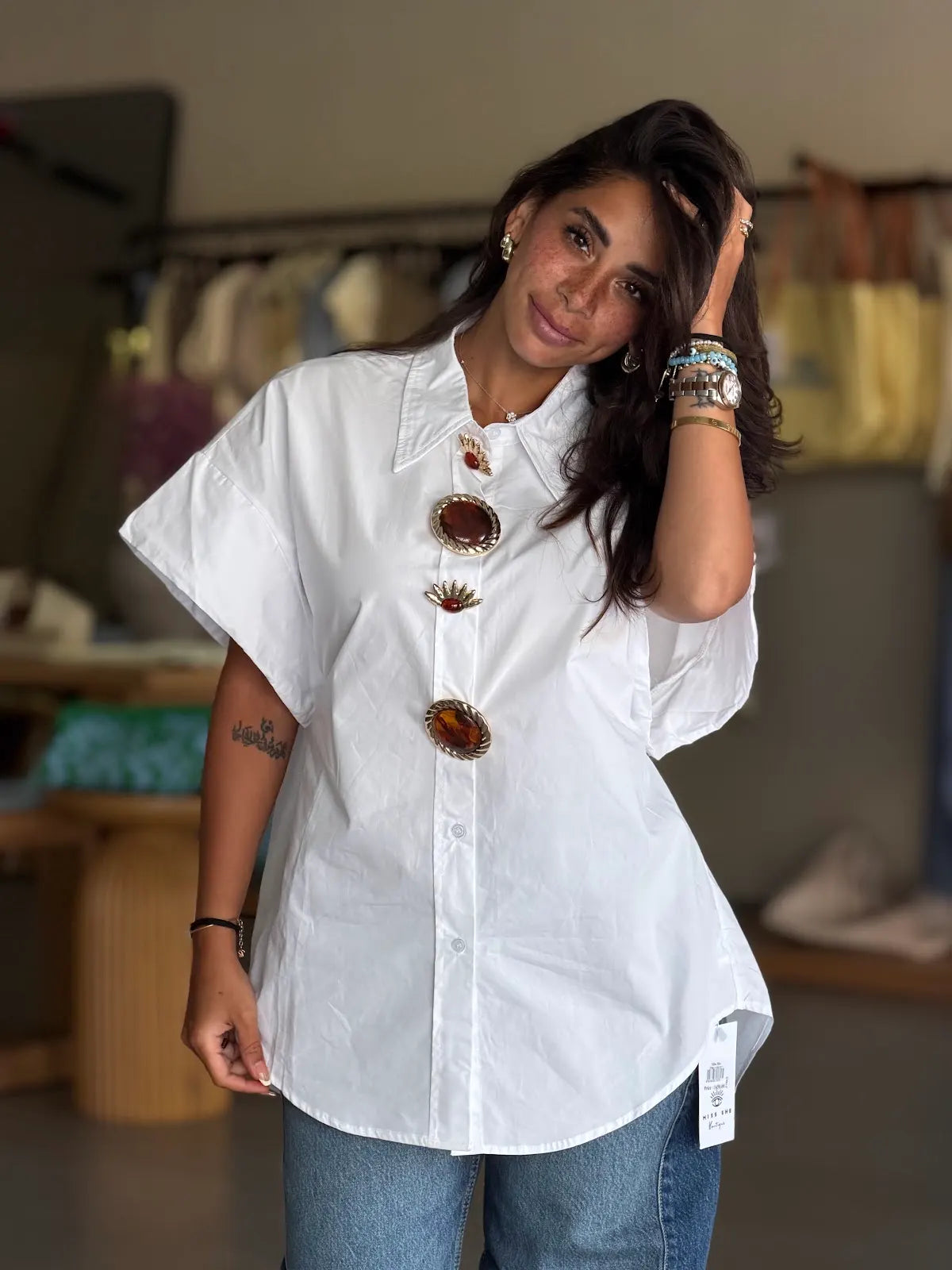 jewel buttons Shirt