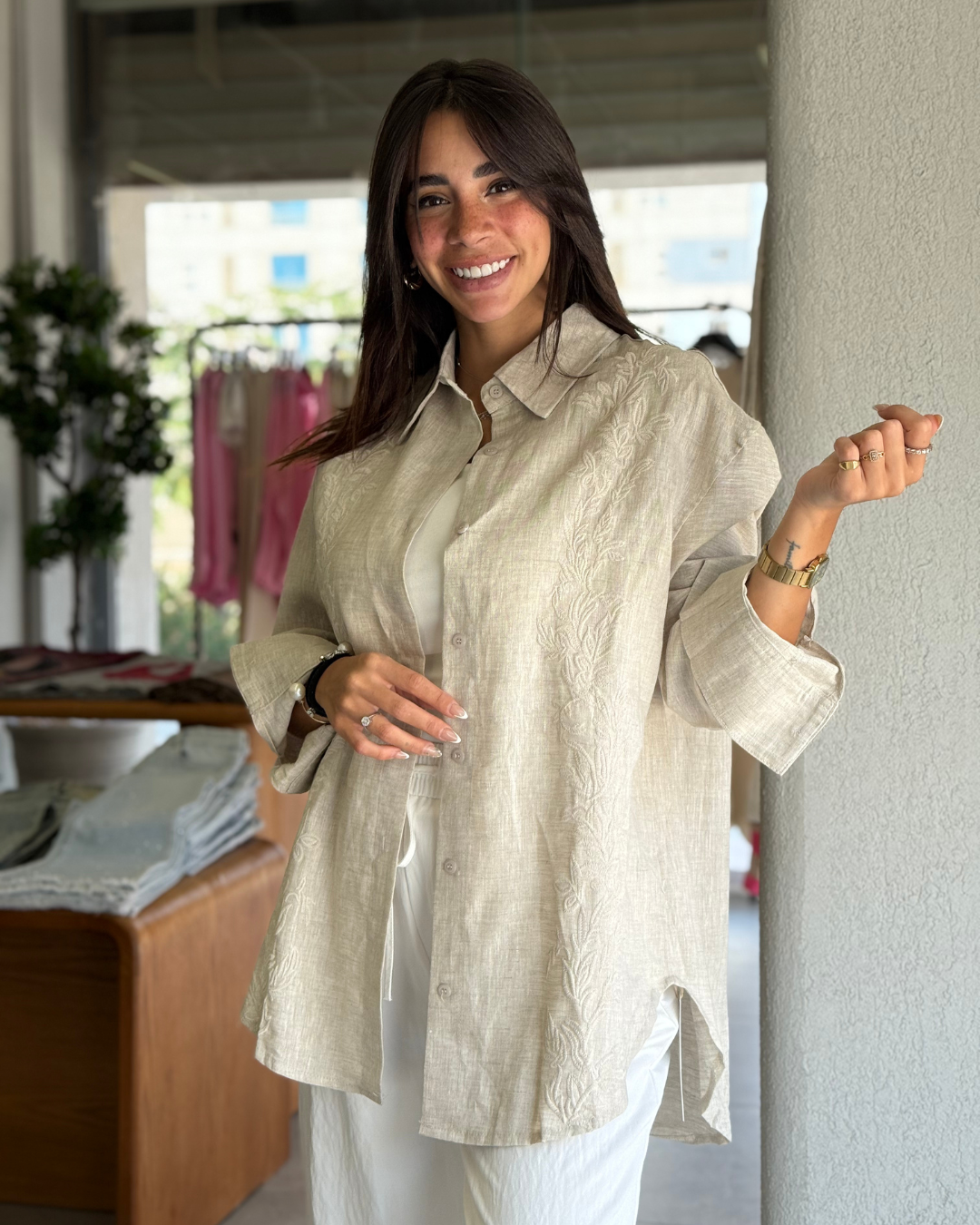 Linen Shirt - Beige