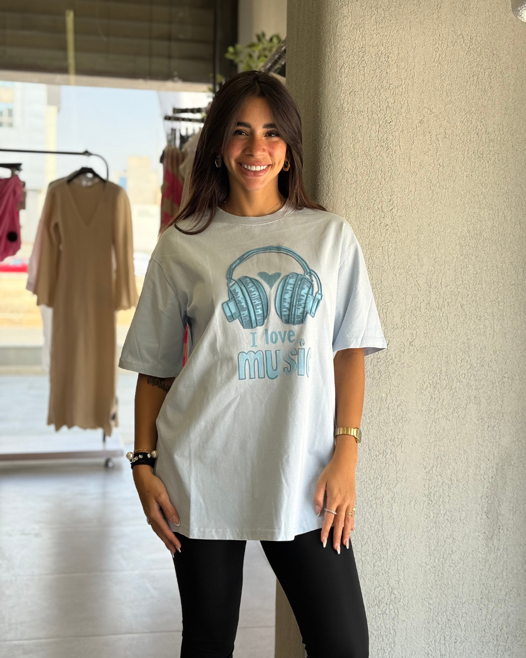I LOVE MUSIC T-shirt - Blue