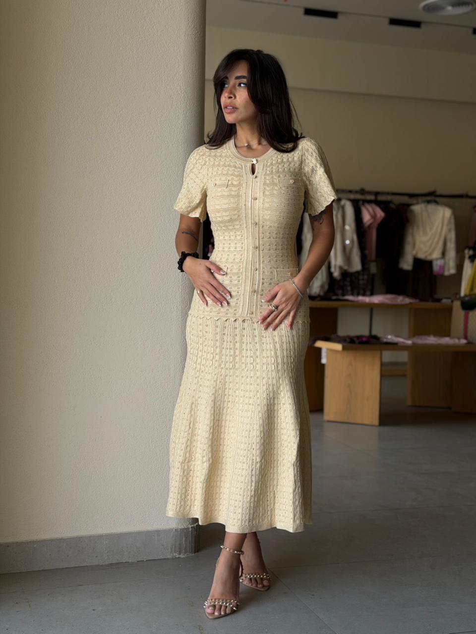 Sandro Rhinestone Dress - Yellow