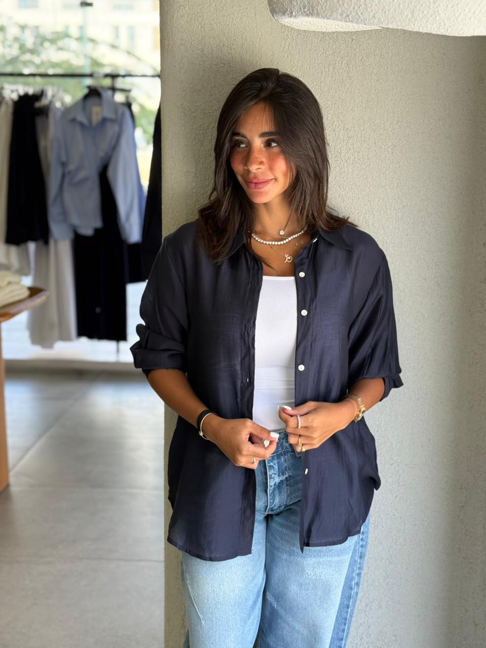Linen Shirt - Navy