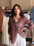 Linen Blouse - Brown