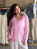 Linen blouse - Pink