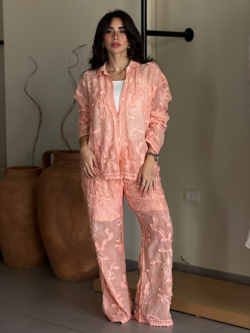 Sheer Embroidered Set