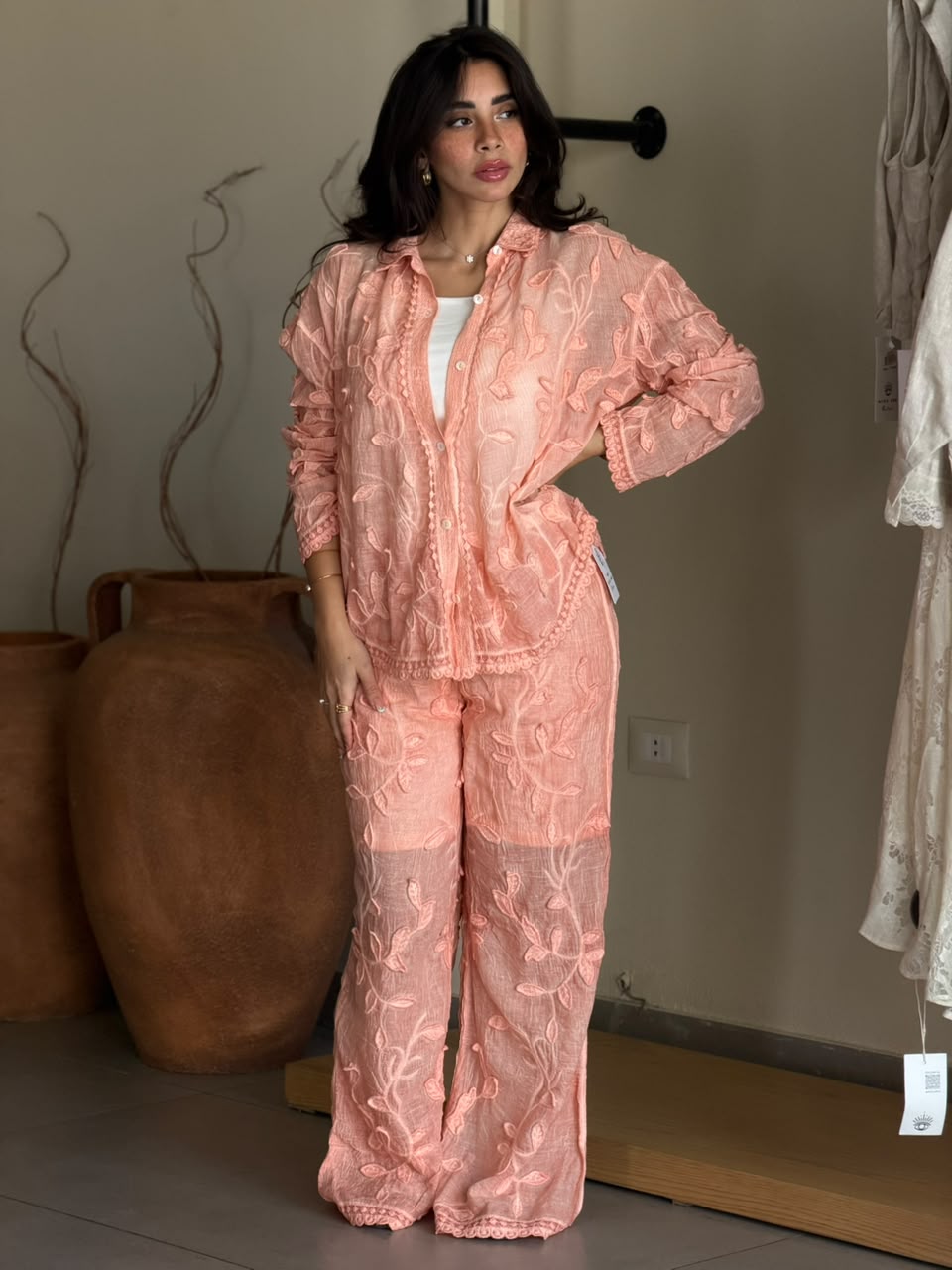 Sheer Embroidered Set